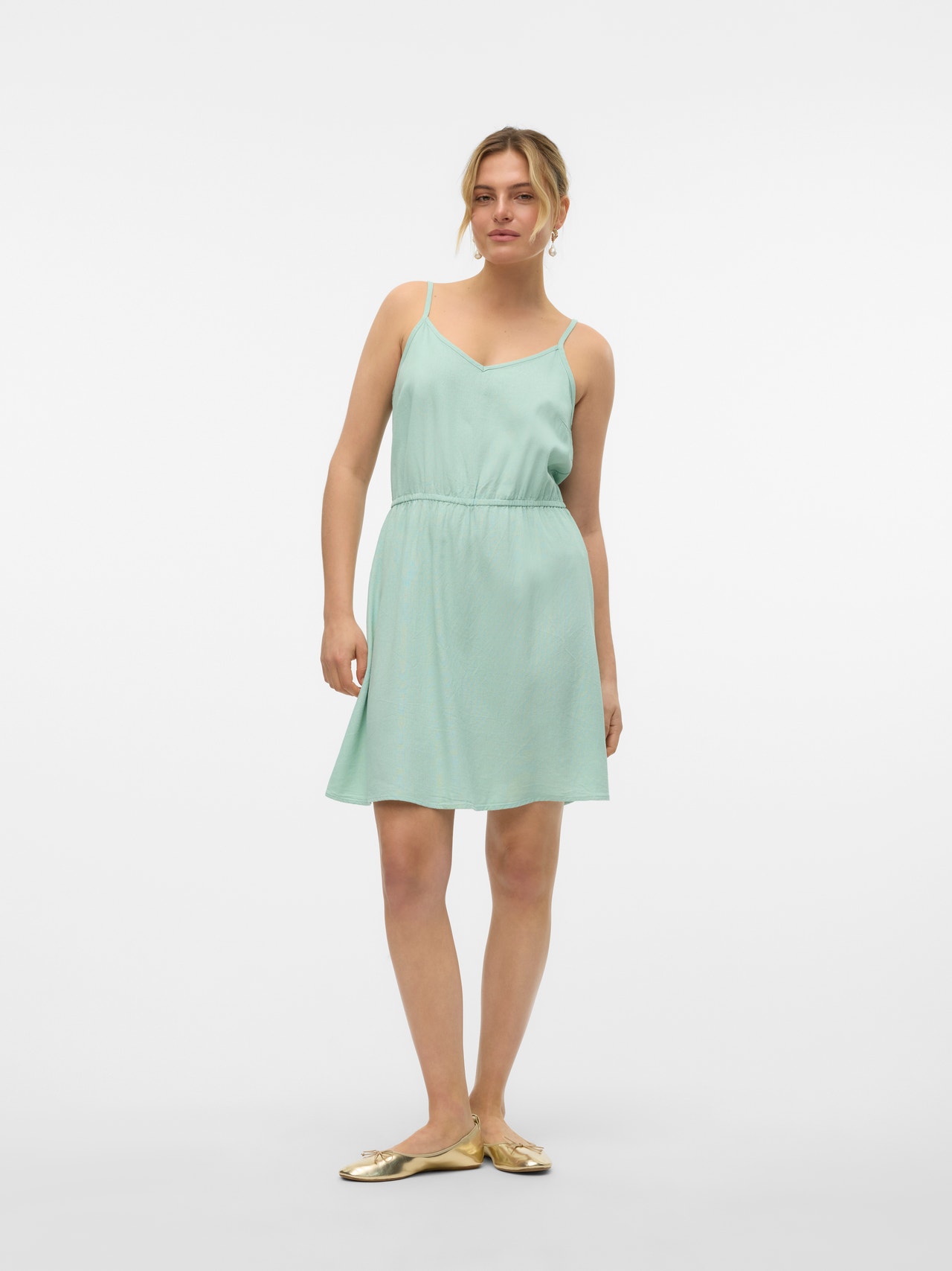 Vero Moda VMMYMILO Kort klänning -Silt Green - 10303689