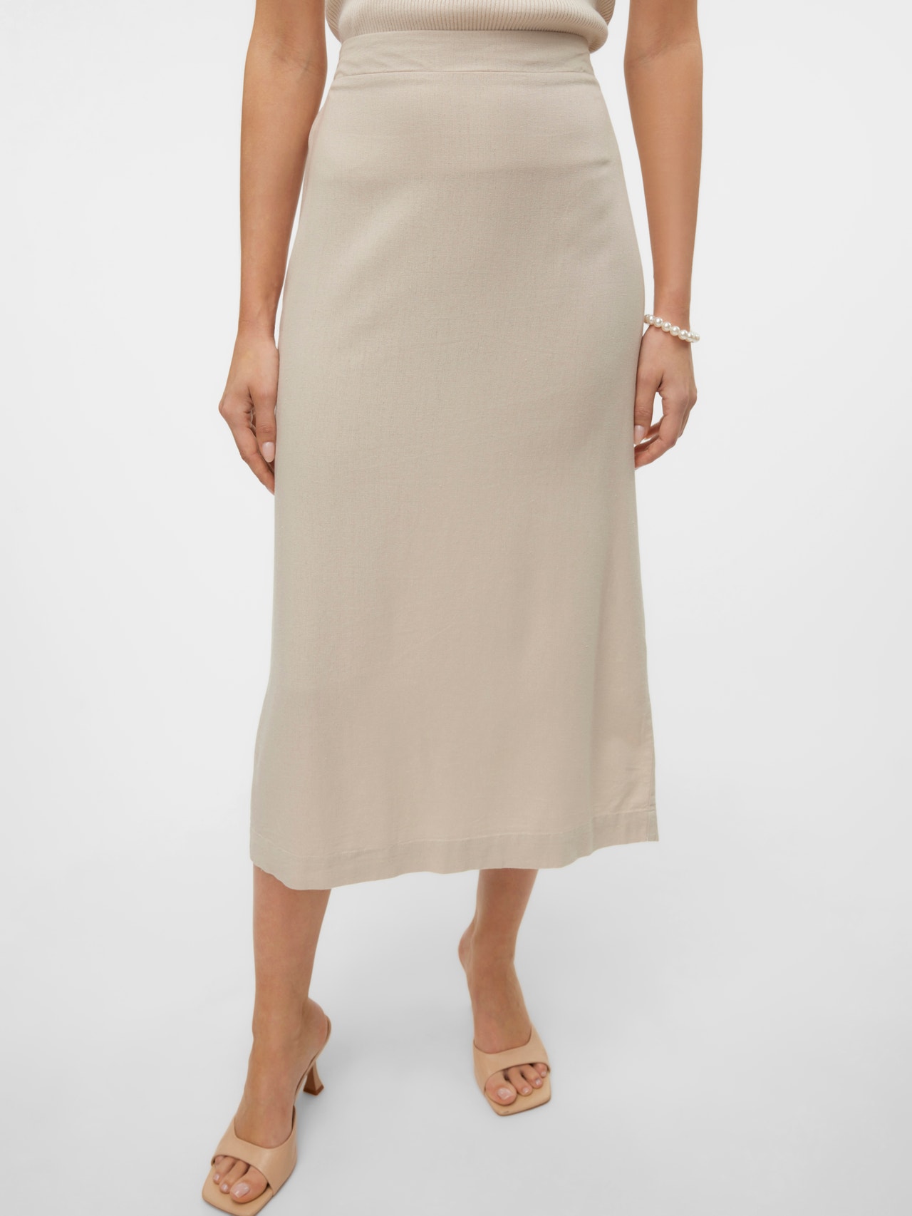 Vero Moda VMMYMILO High waist Long skirt -Silver Lining - 10303726