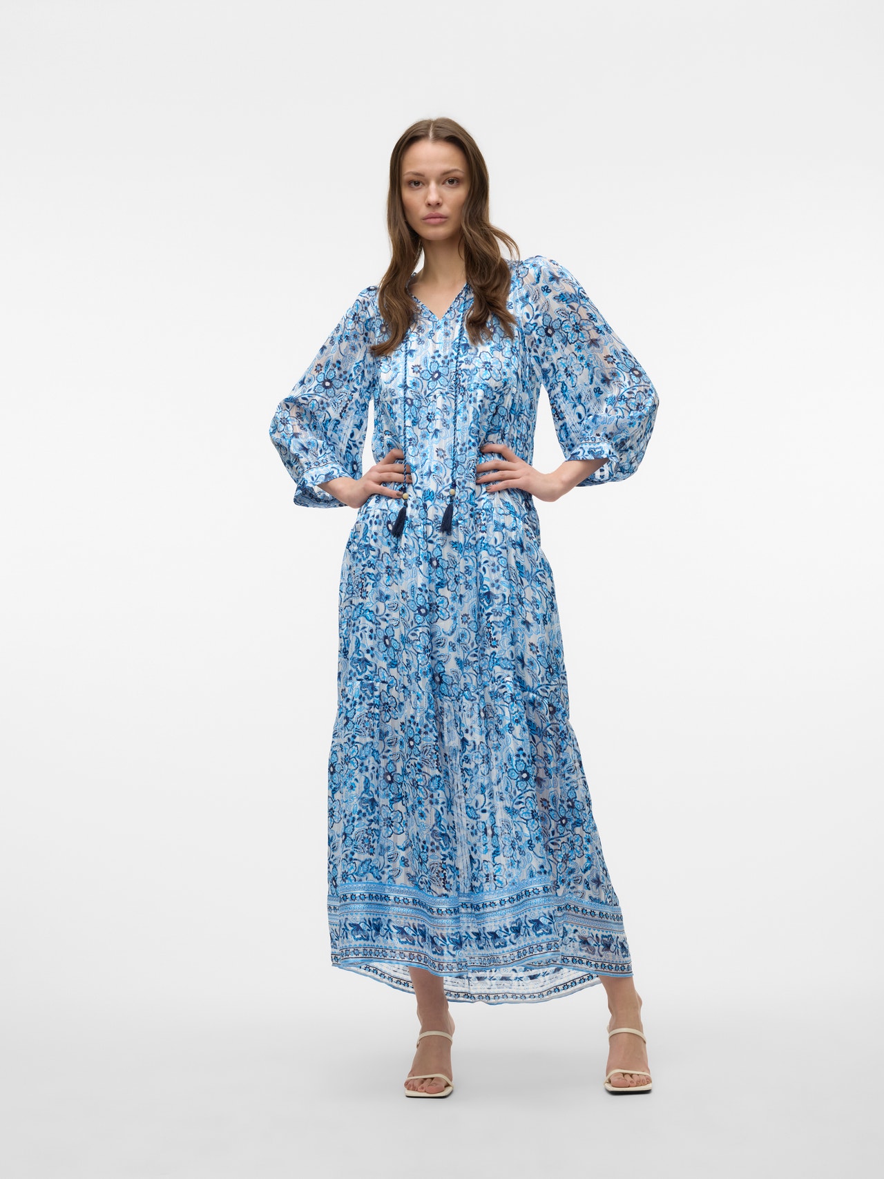 Vero Moda VMHEDI Lång klänning -Ibiza Blue - 10303746
