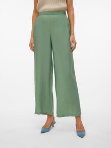 Vero Moda VMJOSIE Tiro alto Pantalones -Hedge Green - 10303759