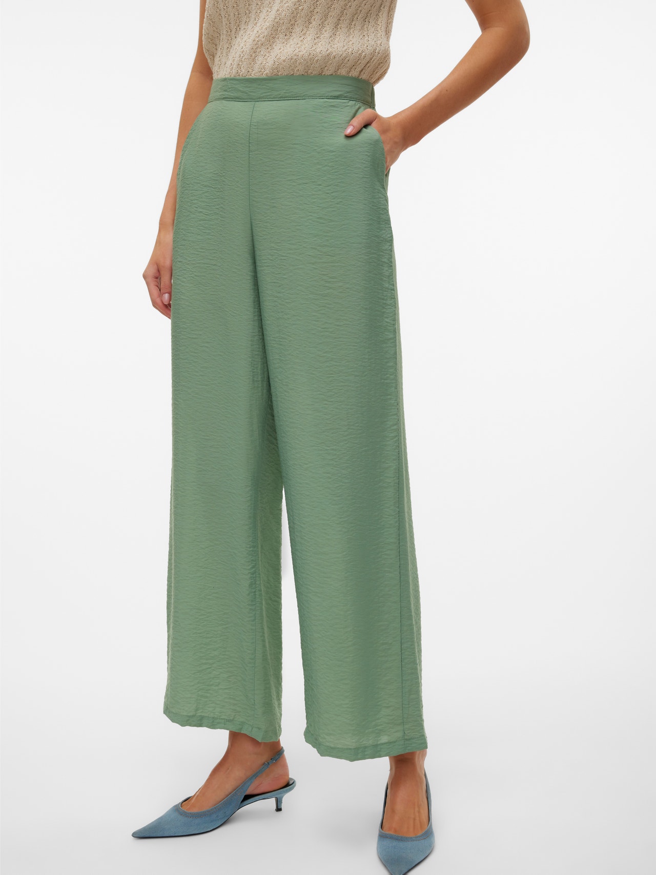 Vero Moda VMJOSIE Trousers -Hedge Green - 10303759