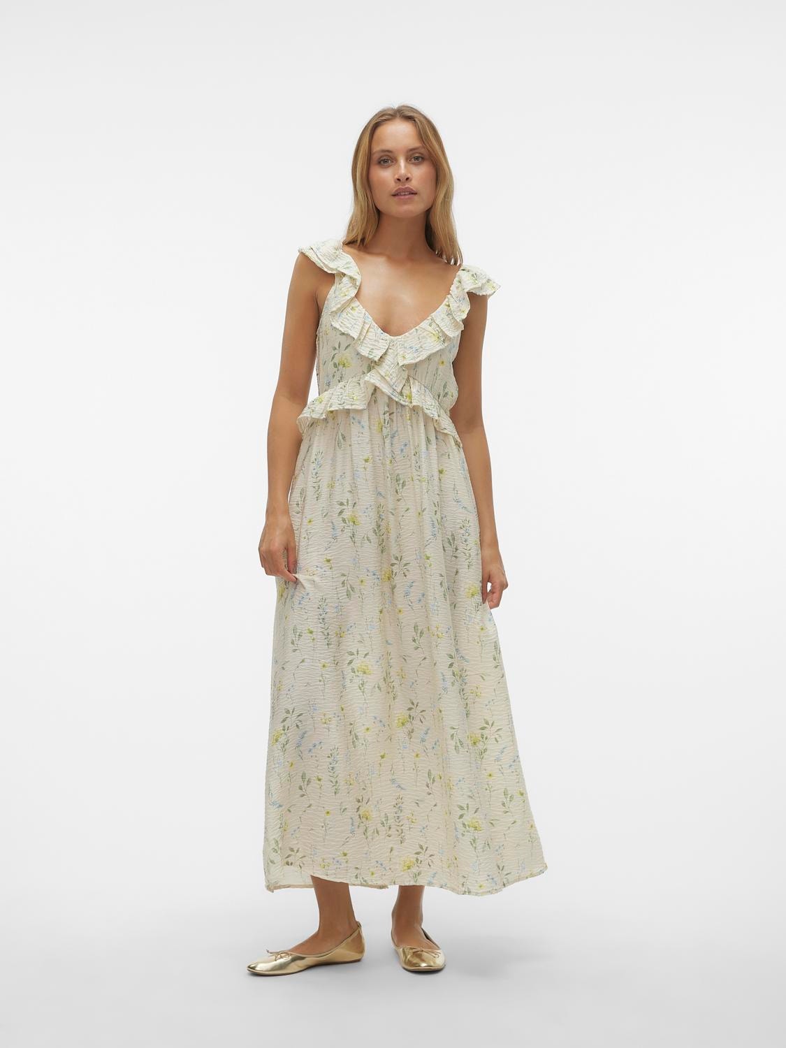 Vero Moda VMJOSIE Lång klänning -Birch - 10303761