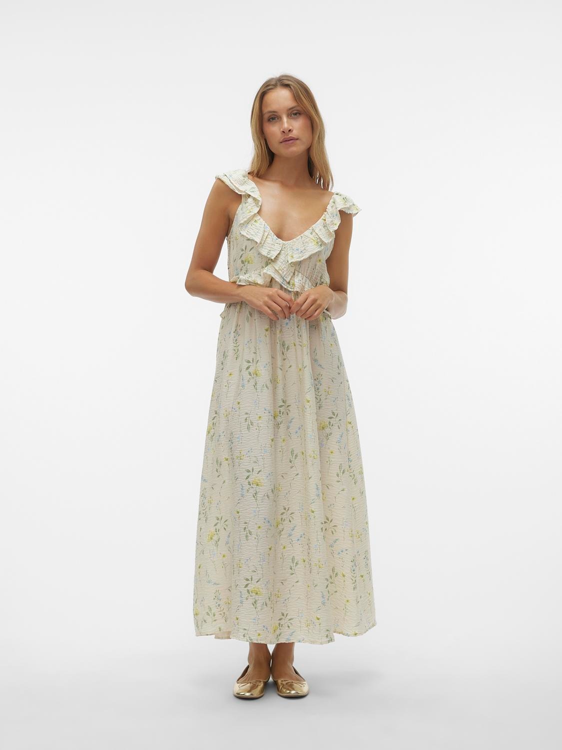 Vero Moda VMJOSIE Lang kjole -Birch - 10303761