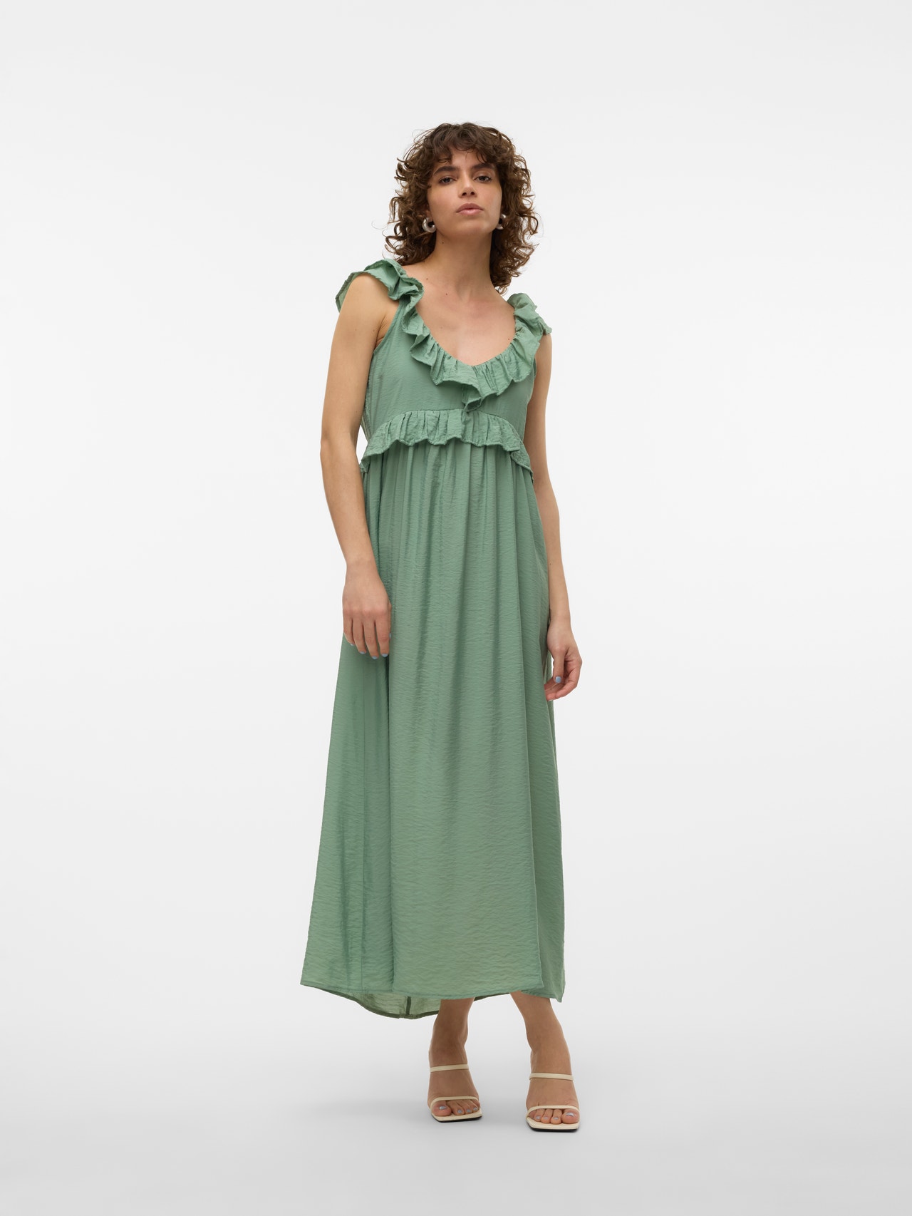Vero Moda VMJOSIE Lang kjole -Hedge Green - 10303761