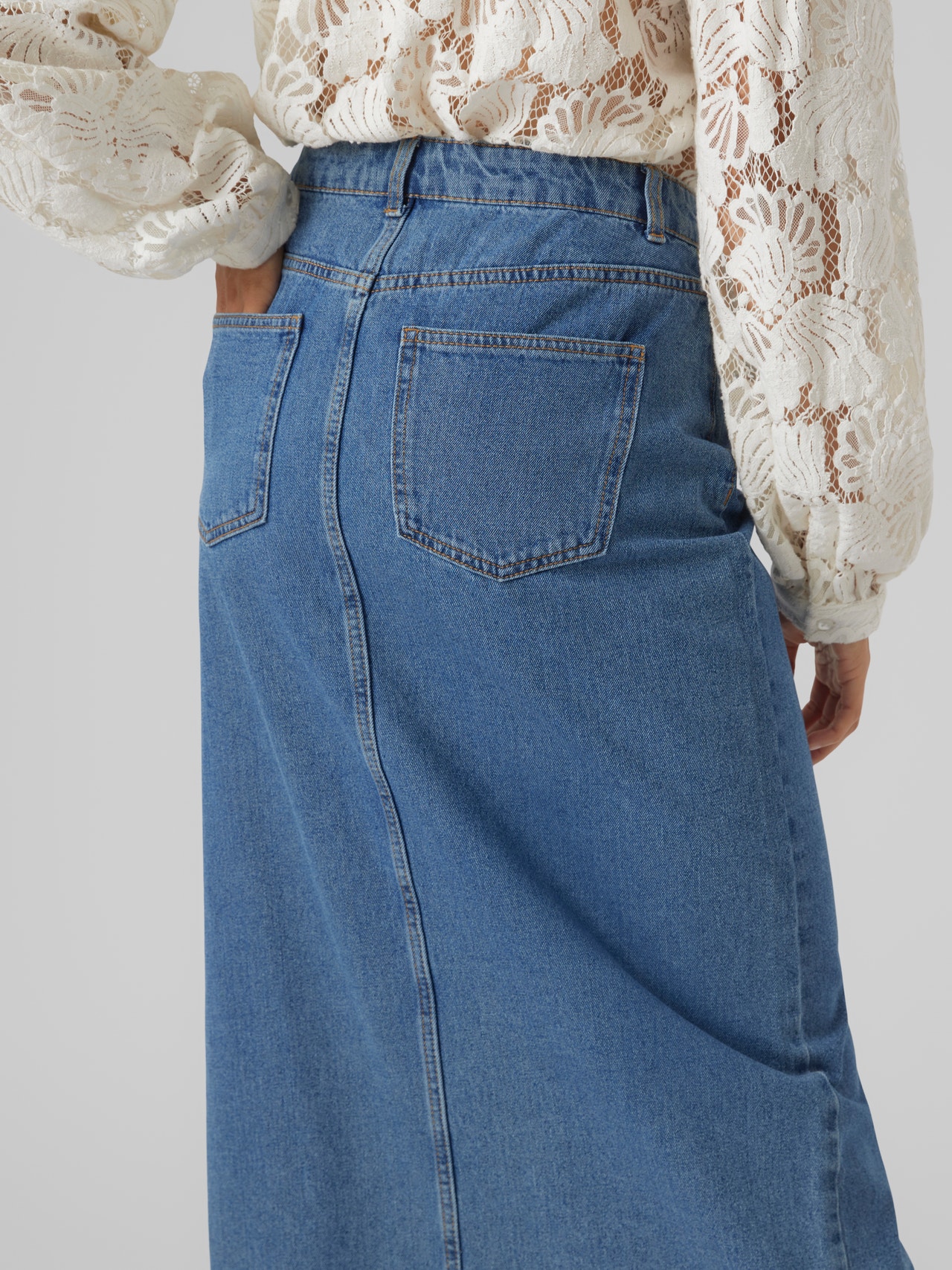 Vero Moda VMJUST High waist Long Skirt -Medium Blue Denim - 10303845
