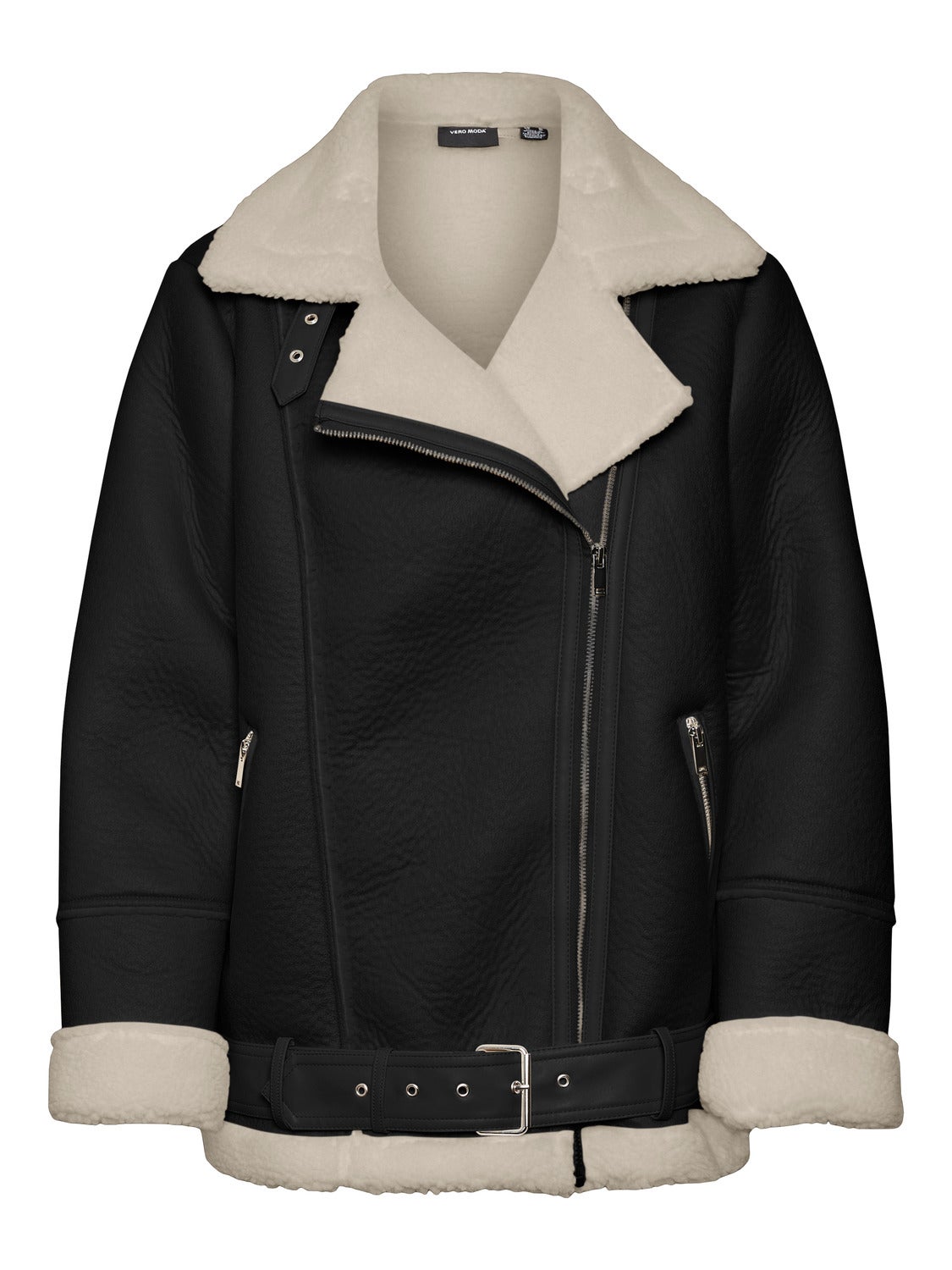 Vero moda tall deals leather look biker jacket