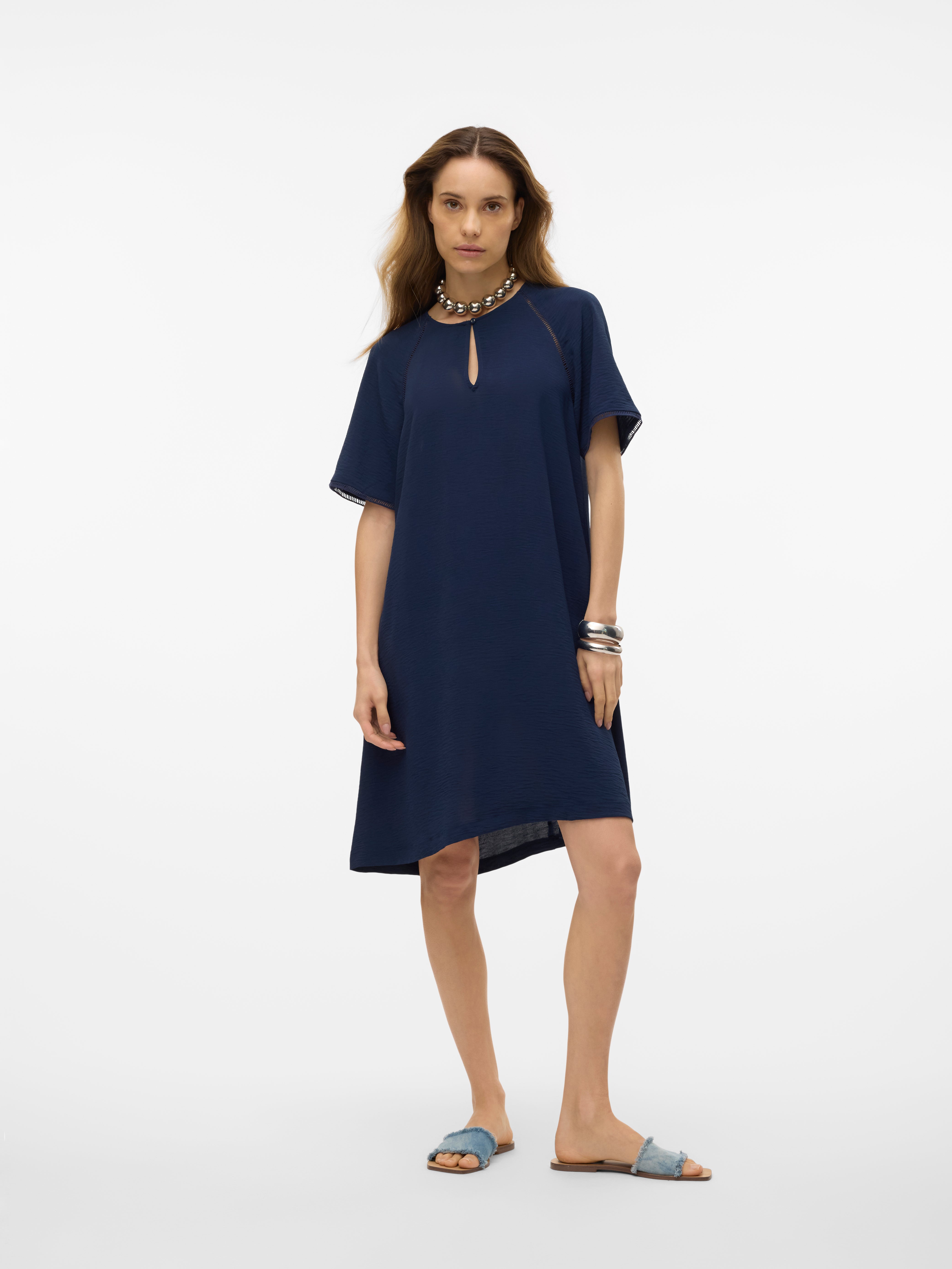 Midnight blue dress short best sale