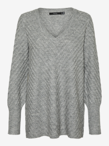 Vero Moda VMANJASTINNA Trøje -Medium Grey Melange - 10303969
