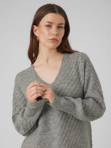 Vero Moda VMANJASTINNA Pullover -Medium Grey Melange - 10303969