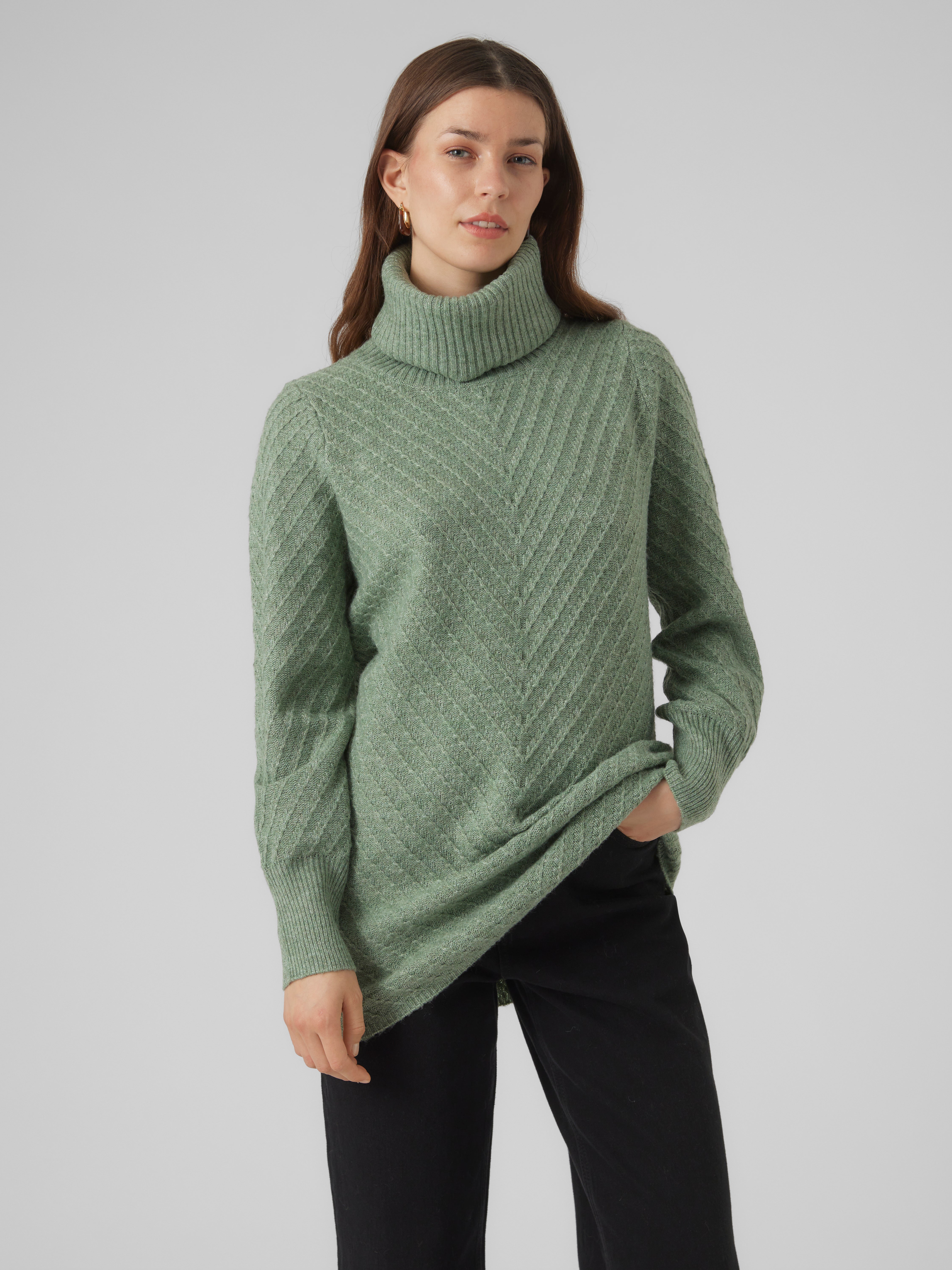 Knitted pullover | Medium Green | Vero Moda®