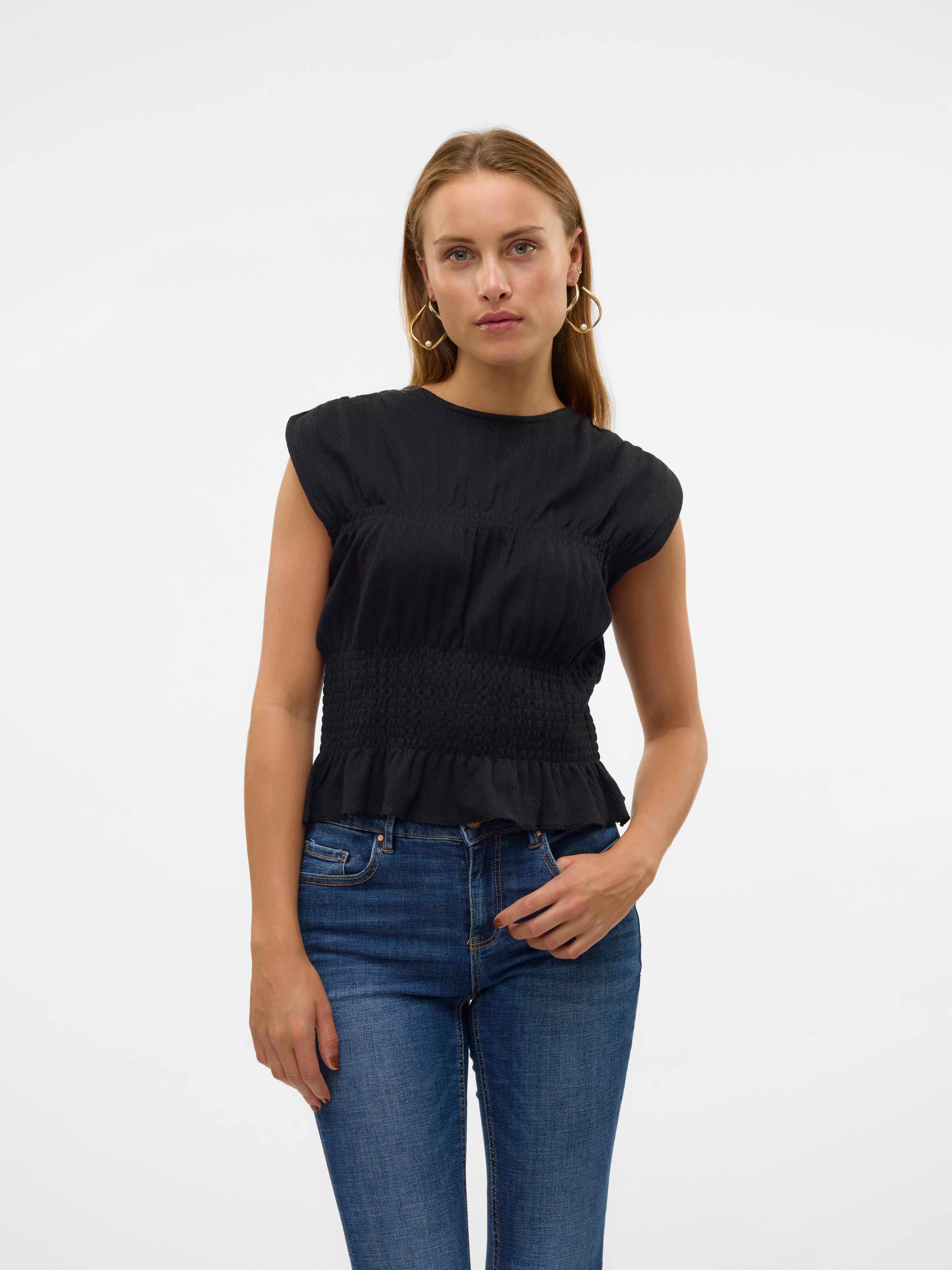 VERO MODA VMSEJA SL Lace Top Wvn BF, Betulla, XS