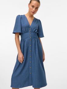 Vero Moda VMMELANEY Midikjole -Dark Denim - 10304133