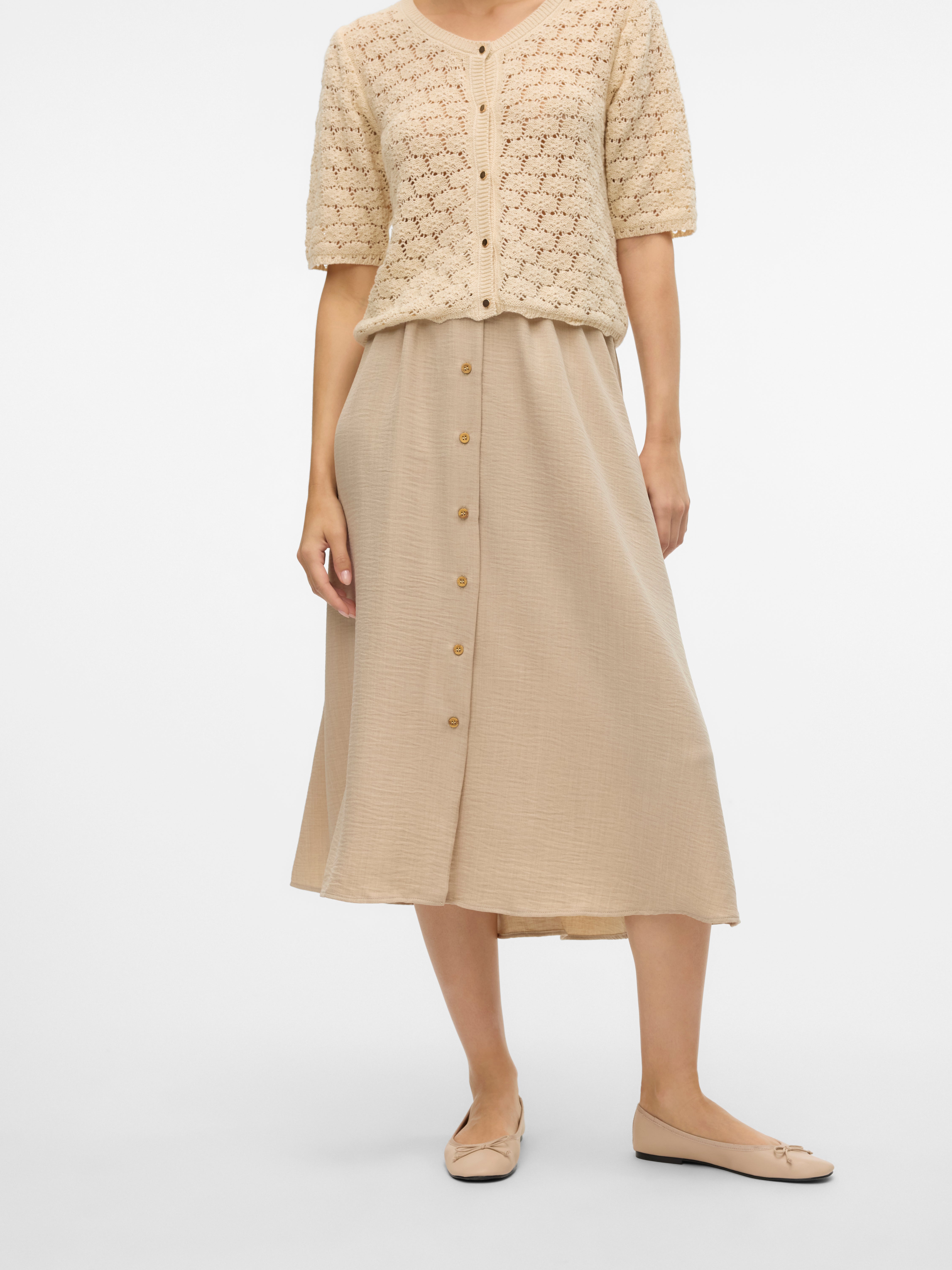 VMMELANEY Hohe Taille Langer Rock | Hellgrau | Vero Moda® 