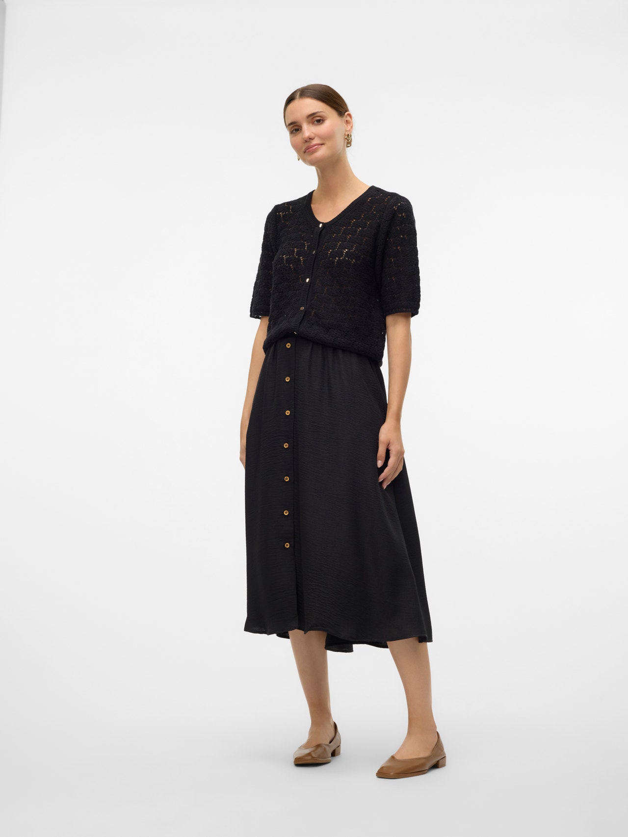 VMMELANEY Hohe Taille Langer Rock | Mittelgrün | Vero Moda VMMELANEY Hohe Taille Langer Rock | Mittelgrün | Vero Moda
