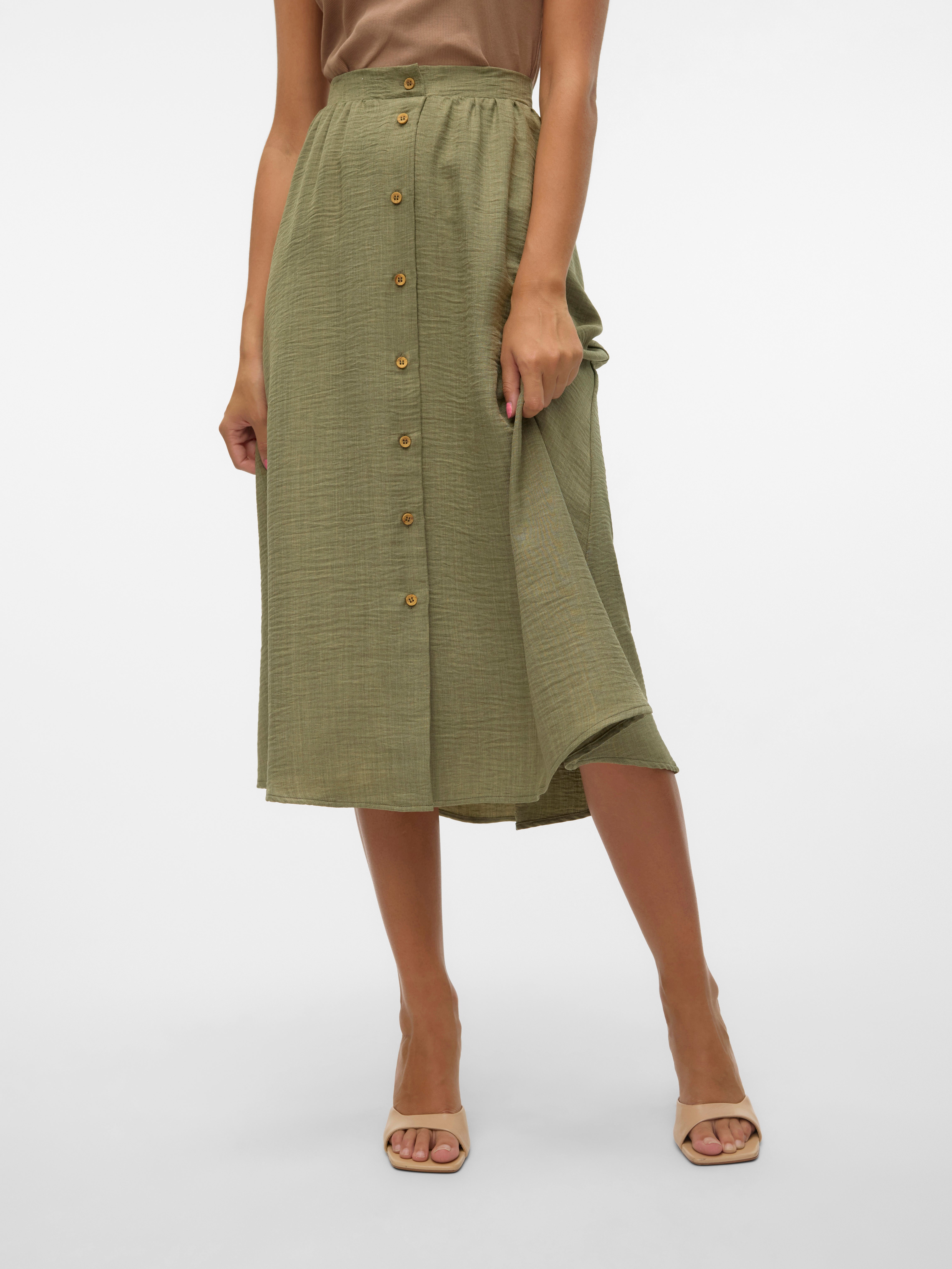 VMMELANEY Hohe Taille Langer Rock | Mittelgrün | Vero Moda®