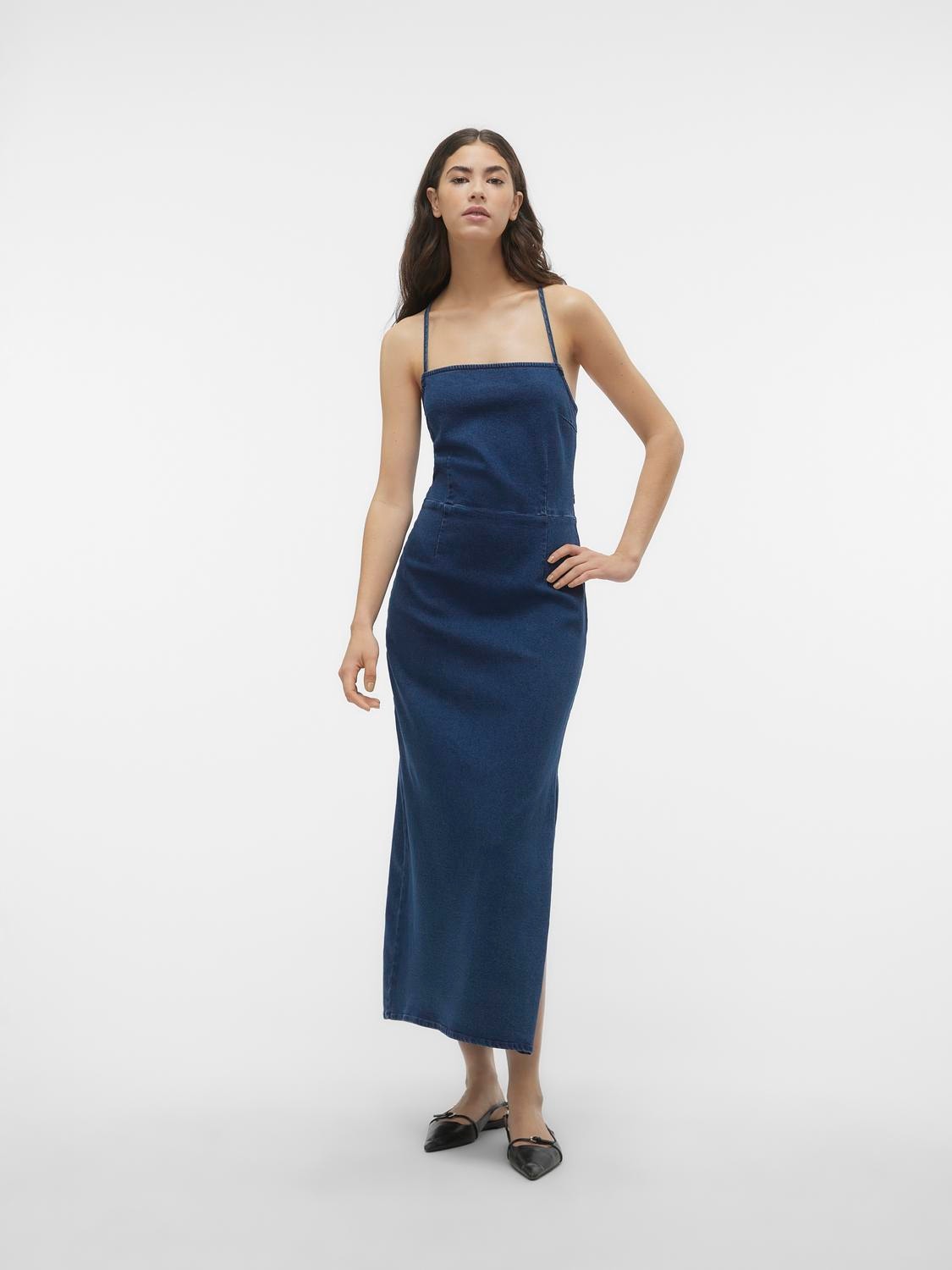 Vero Moda VMISLA Long dress -Dark Blue Denim - 10304181