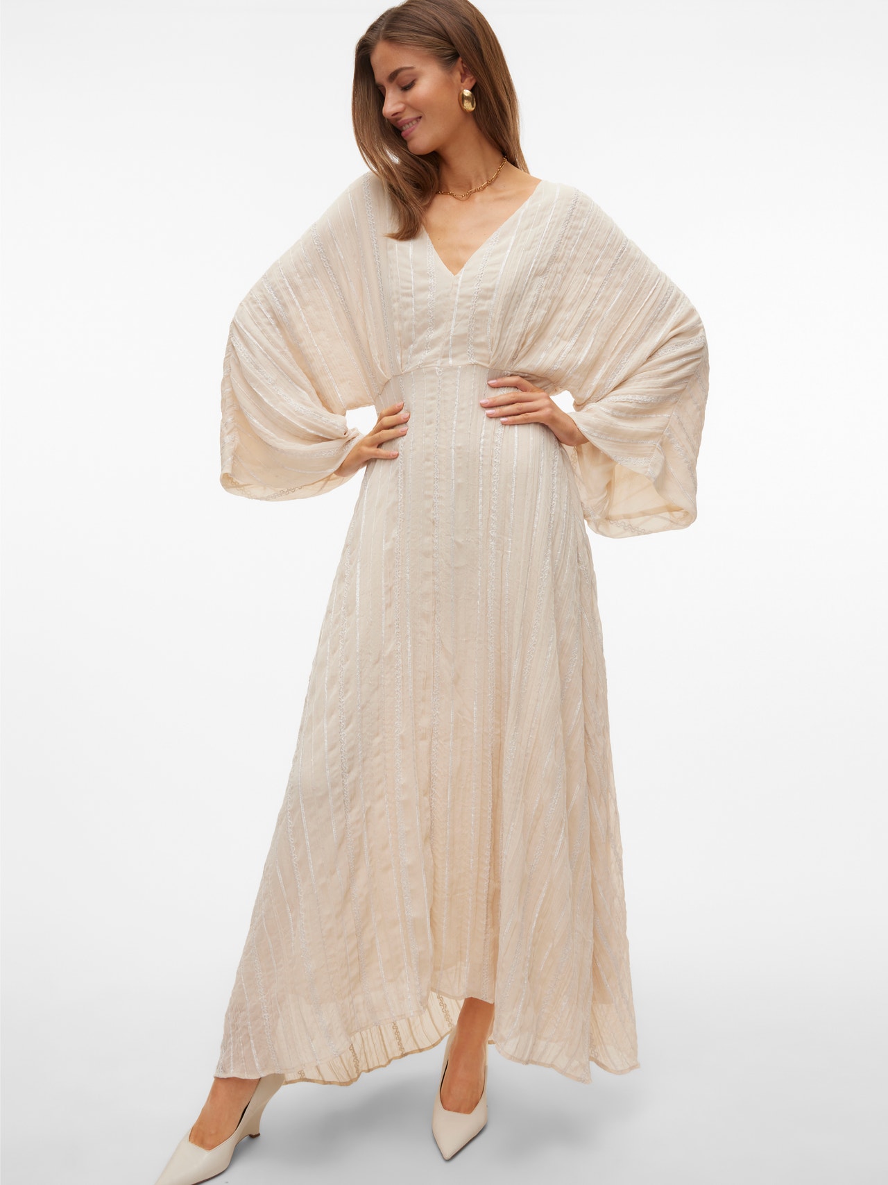 Vero Moda VMTARA Lang kjole -White Swan - 10304254