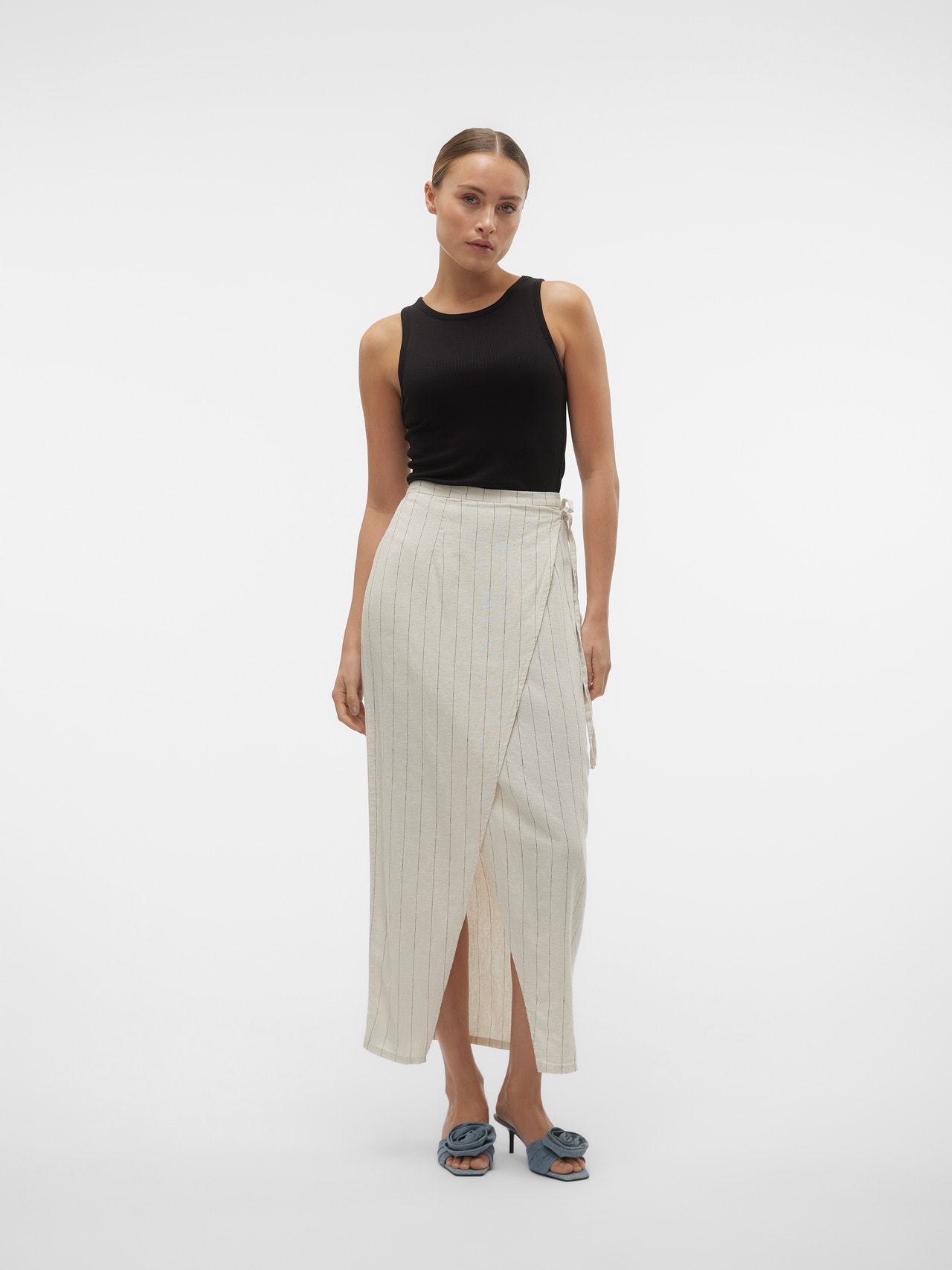 Vero Moda VMMINDY High waist Long skirt -Oatmeal - 10304662