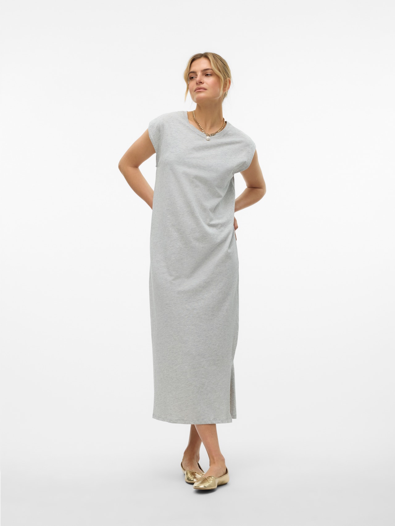 Vero Moda VMPANNA Midi-jurk -Light Grey Melange - 10304711