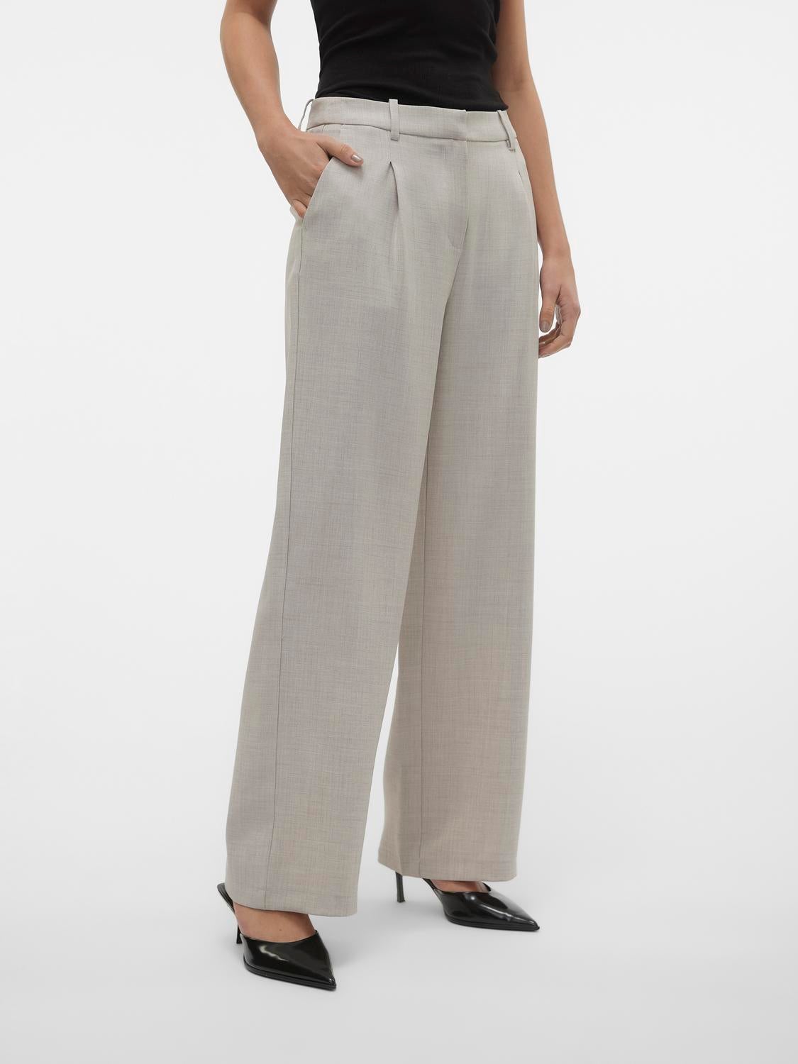 Buy online Women Mid Rise Solid Flat Front Trouser from bottom wear for  Women by Trend Level for ₹439 at 56% off | 2024 Limeroad.com