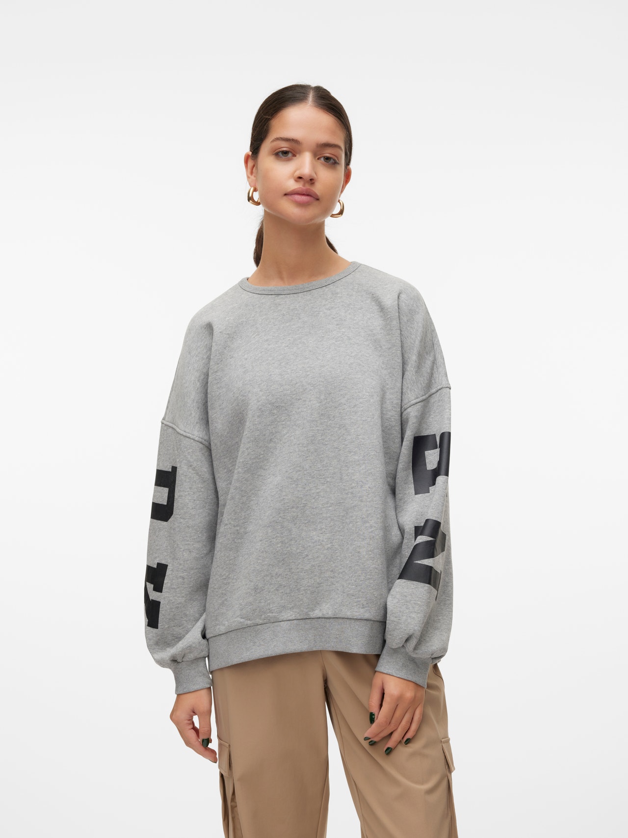 Vero Moda VMMALY Sweatshirt -Light Grey Melange - 10304832