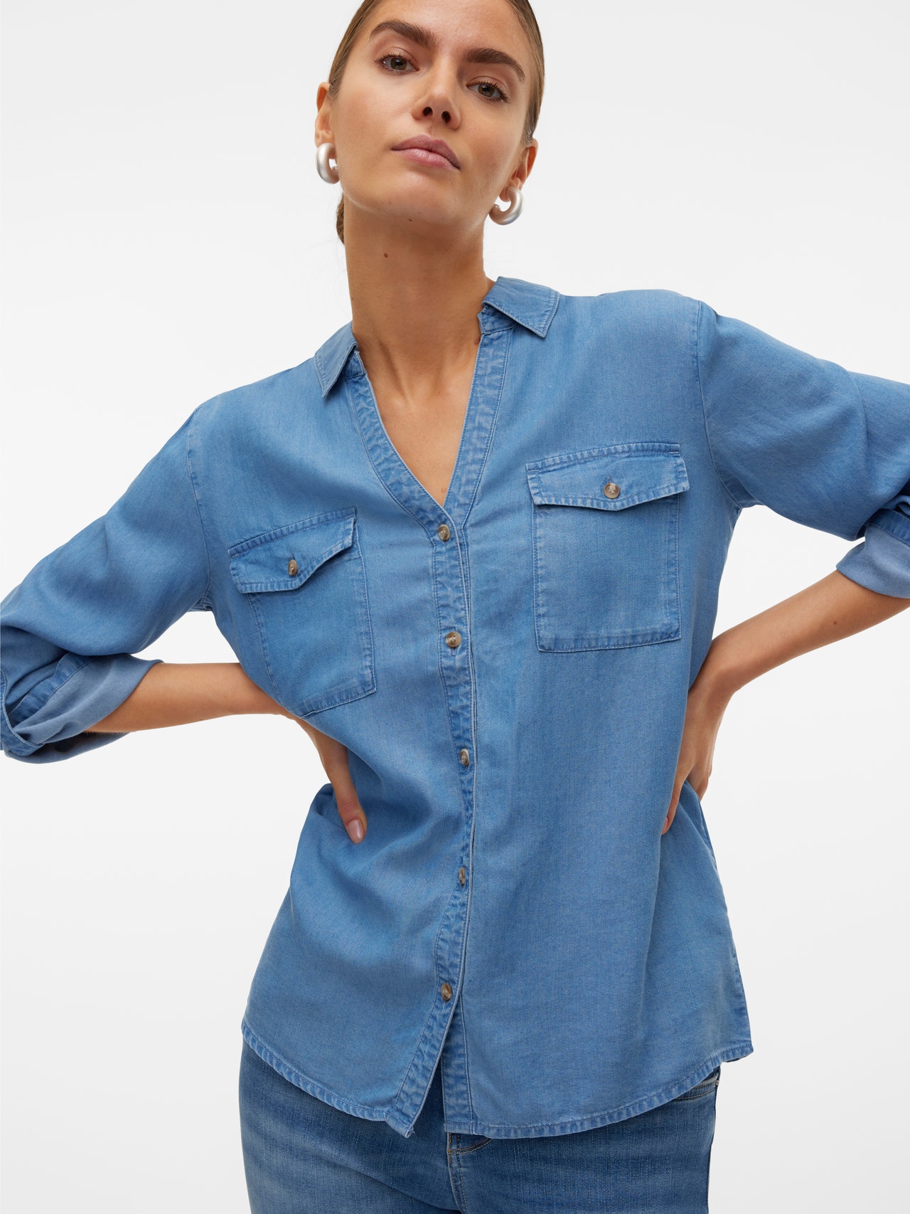 Vero Moda VMBREE Skjorta -Medium Blue Denim - 10304863