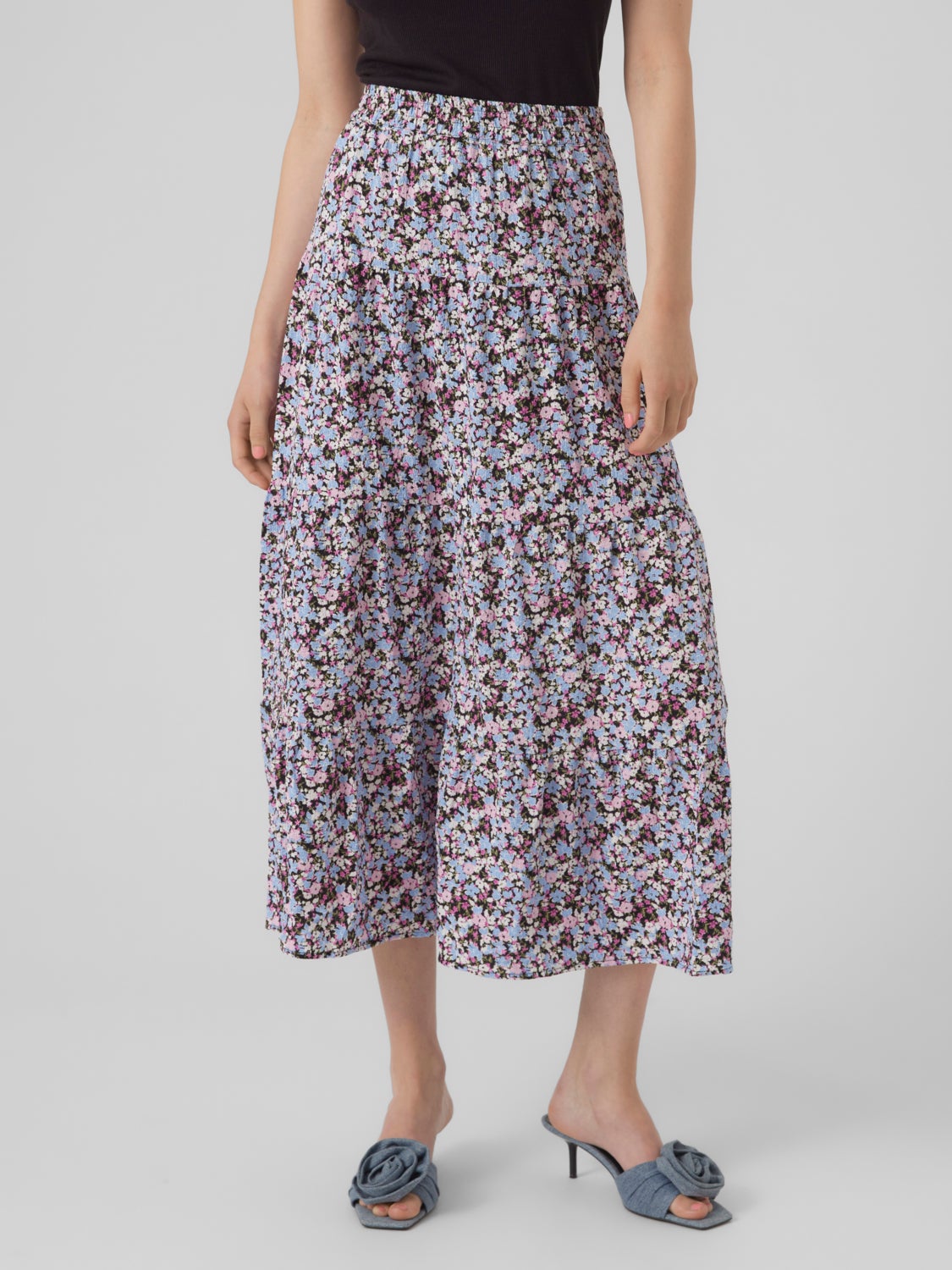 VMTILDA High waist Lange rok Zwart Vero Moda