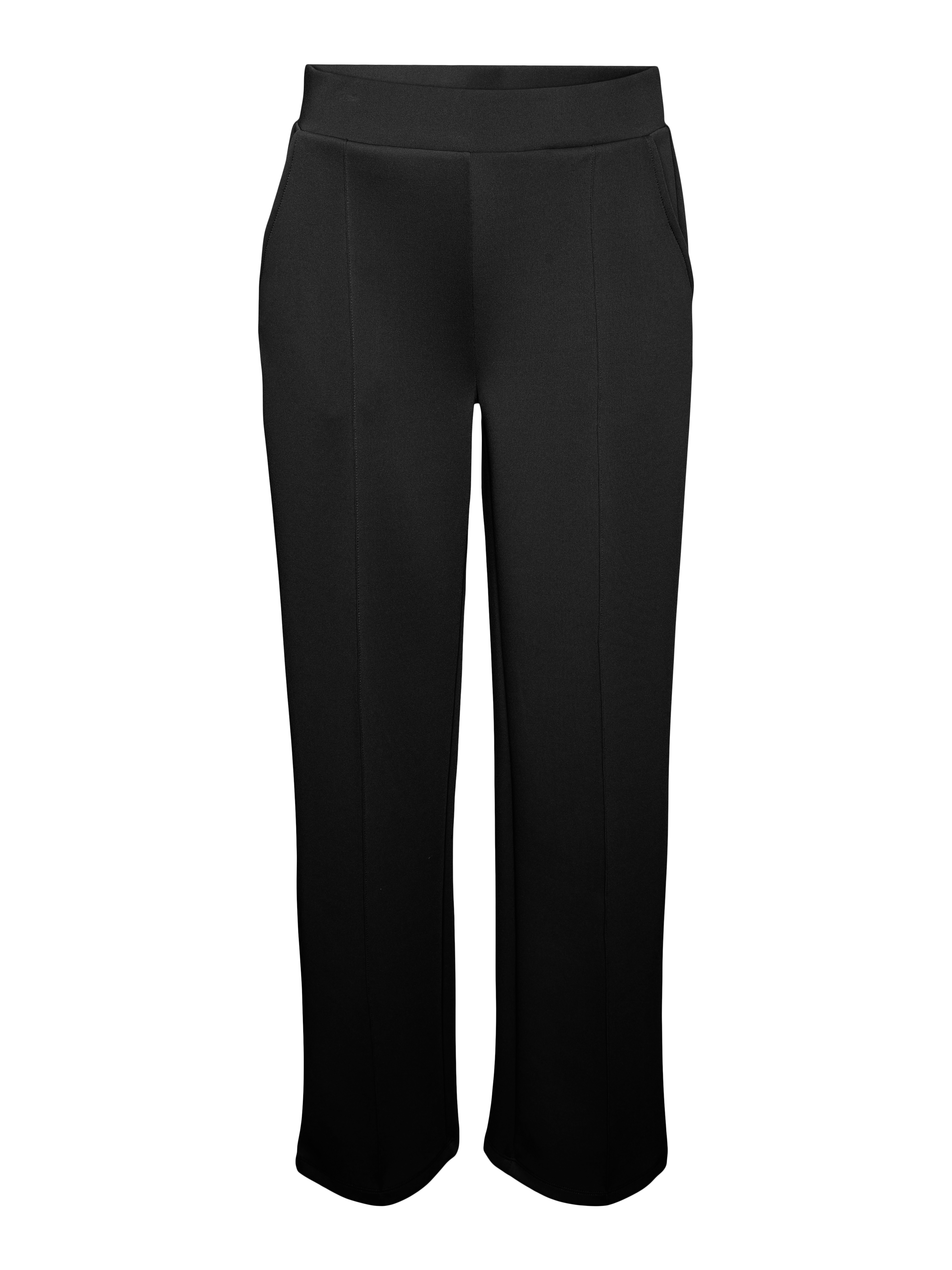 Women Black Relaxed Straight Fit High-Rise Trousers