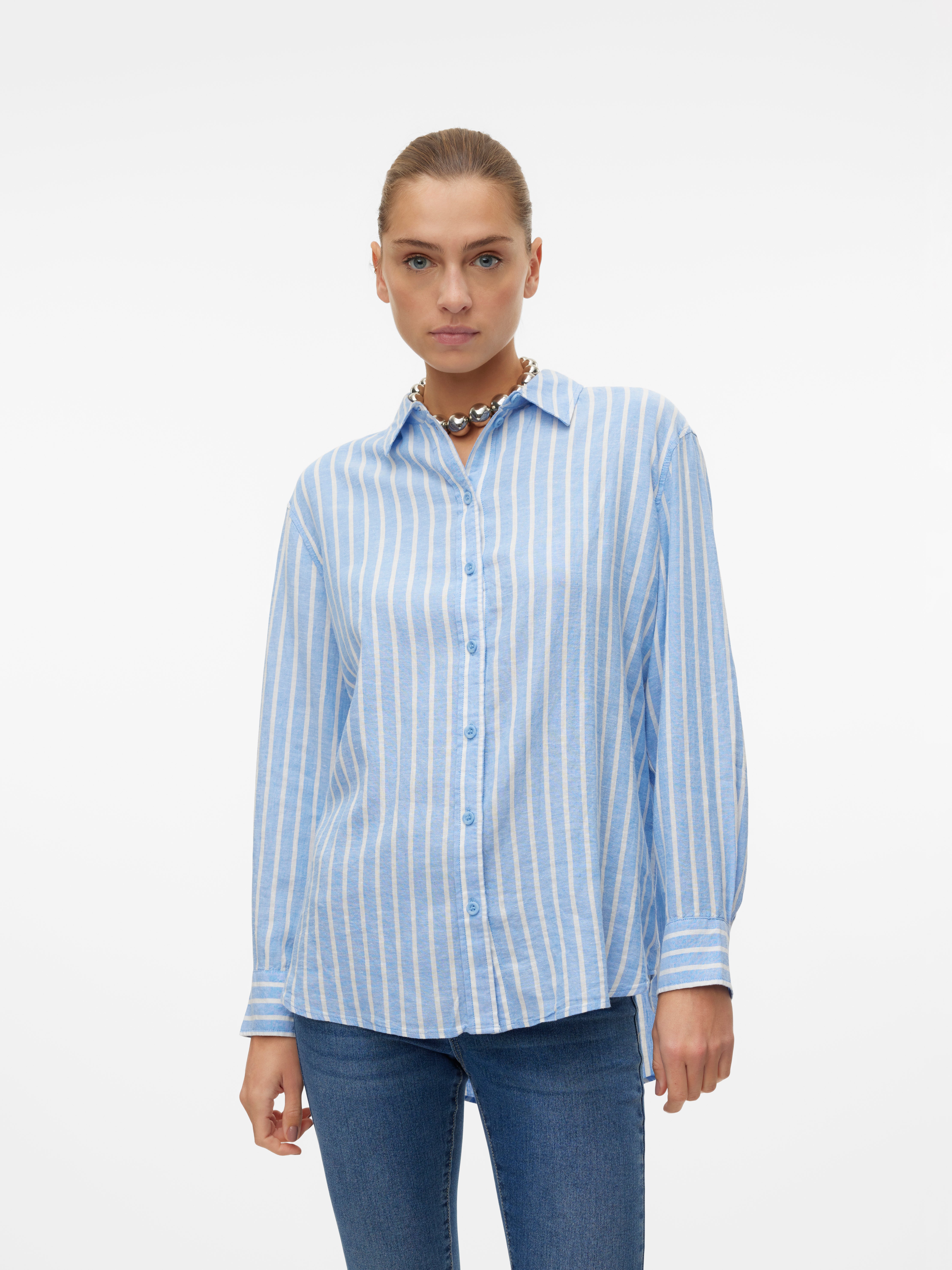 VERO MODA dam skjorta VMLINN - kalamata melange main image 1