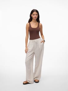 Vero Moda VMLINN Middels høy midje Bukser -Snow White - 10305091