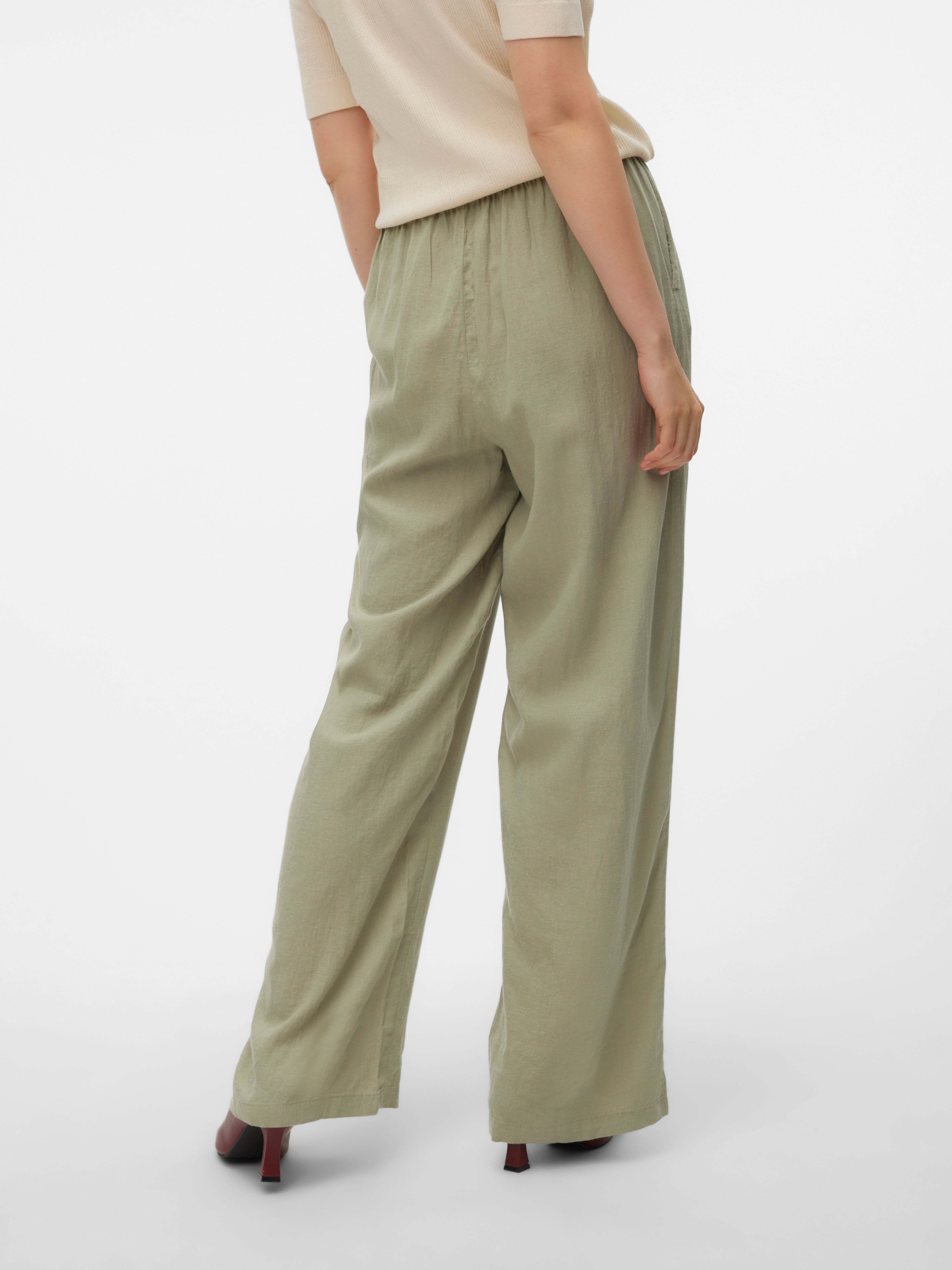 VMLINN Mittlere Taille Hose | Mittelgrün | Vero Moda® 