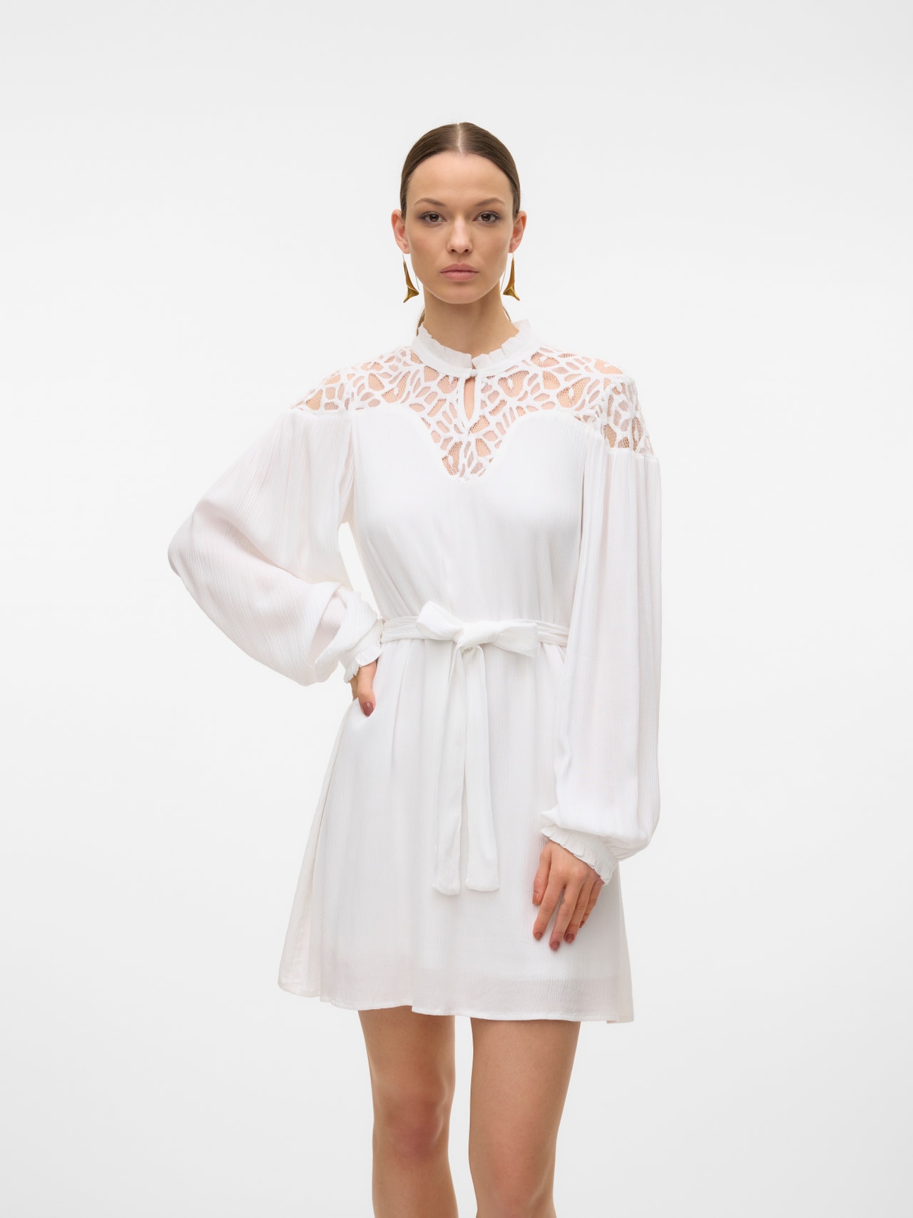 Vero Moda VMJAZMYN Kort klänning -Bright White - 10305096