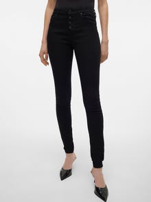 Vero Moda VMALIA Mid rise Slim Straight Fit Jeans -Black - 10305170