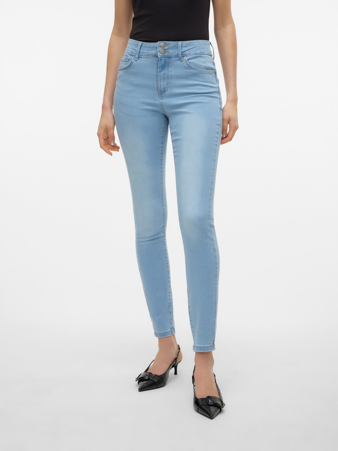 Vero Moda VMSOPHIA Vita alta Slim Fit Jeans -Light Blue Denim - 10305173