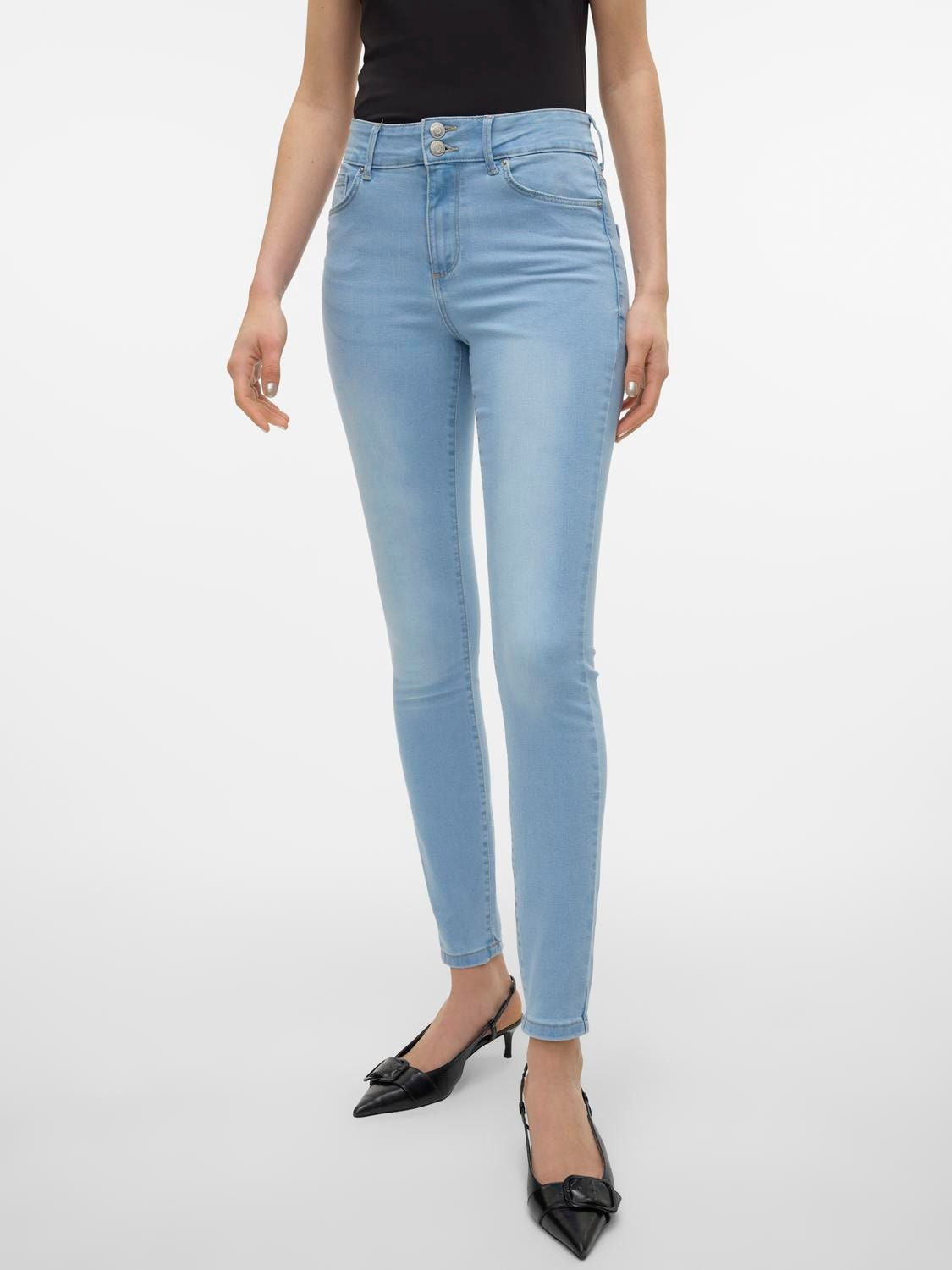 Vero Moda VMSOPHIA Vita alta Slim Fit Jeans -Light Blue Denim - 10305173