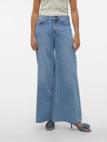 Vero Moda VMANNET Normaali vyötärö Wide fit Farkut -Medium Blue Denim - 10305190