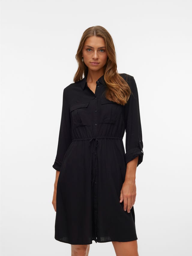 Sleeveless Loose Fitting Cami Midi Dress In Black, VM