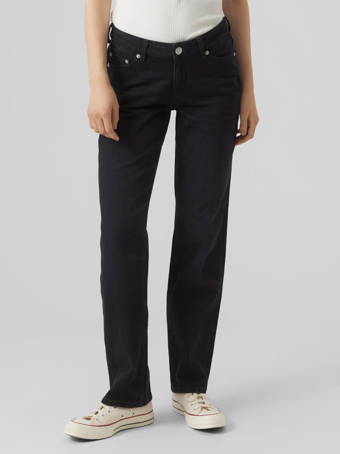 Vero Moda VMJADA Mid Rise Gerade geschnitten Jeans -Black Denim - 10305342