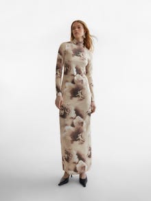 Vero Moda SOMETHINGNEW X THE ATELIER Lang kjole -Oatmeal - 10305452