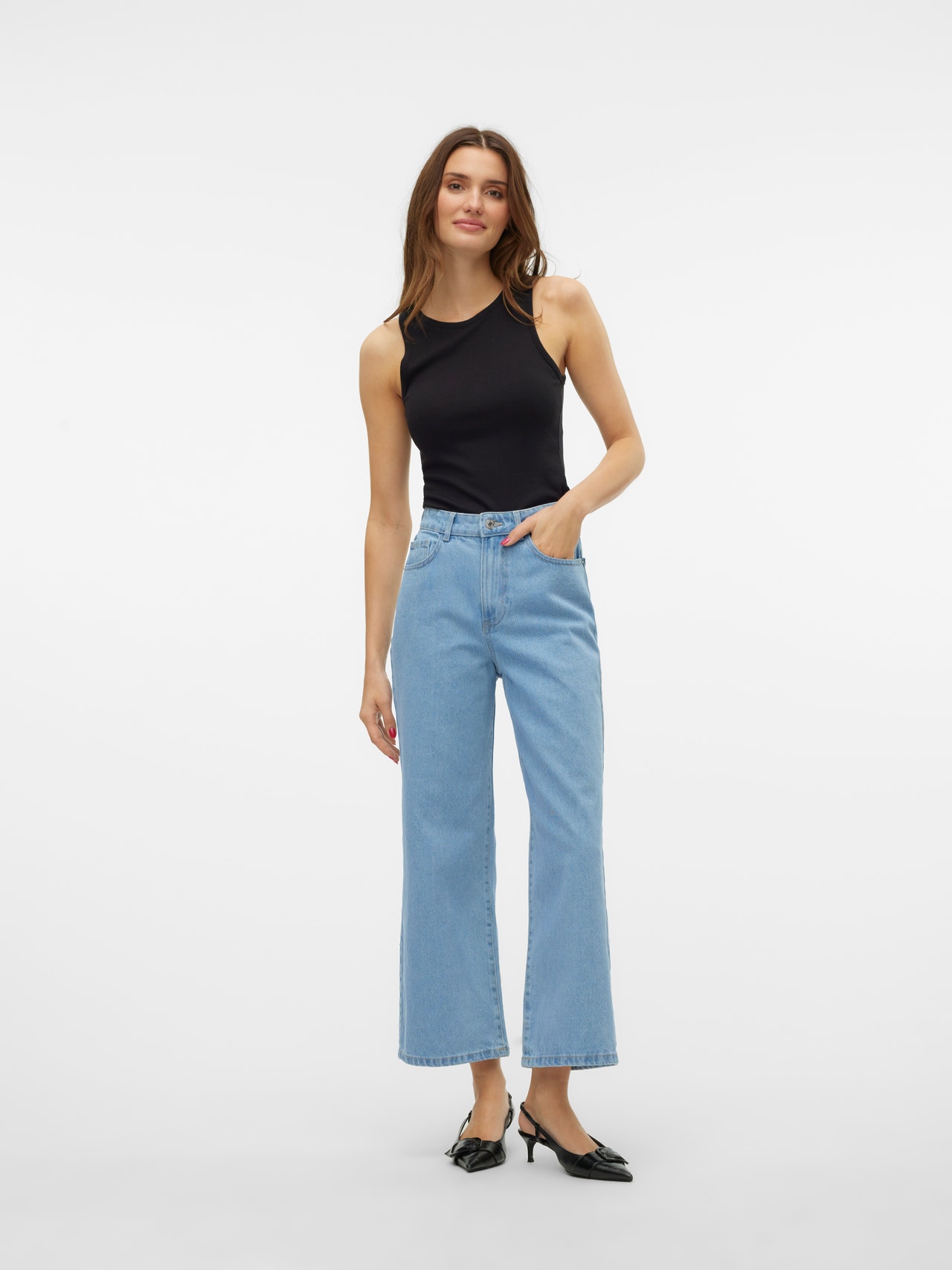 Vero Moda VMKATHY Szeroki krój Jeans -Light Blue Denim - 10305455