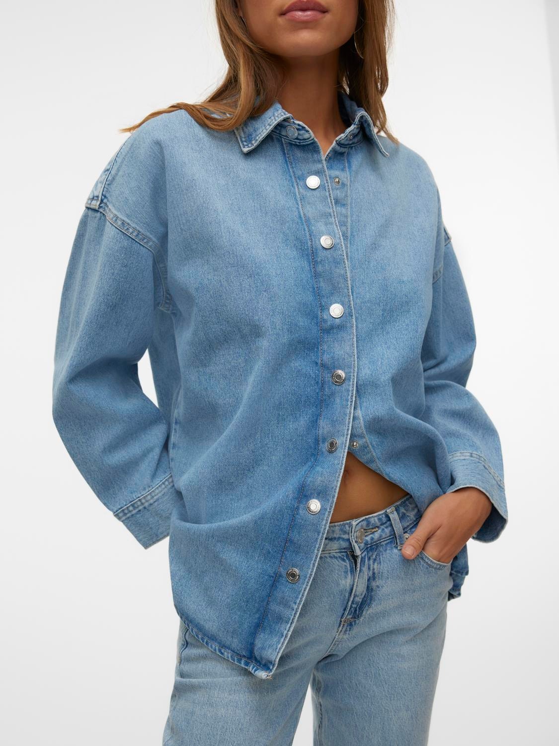 Vero Moda VMNAVY Camicia in jeans -Medium Blue Denim - 10305464