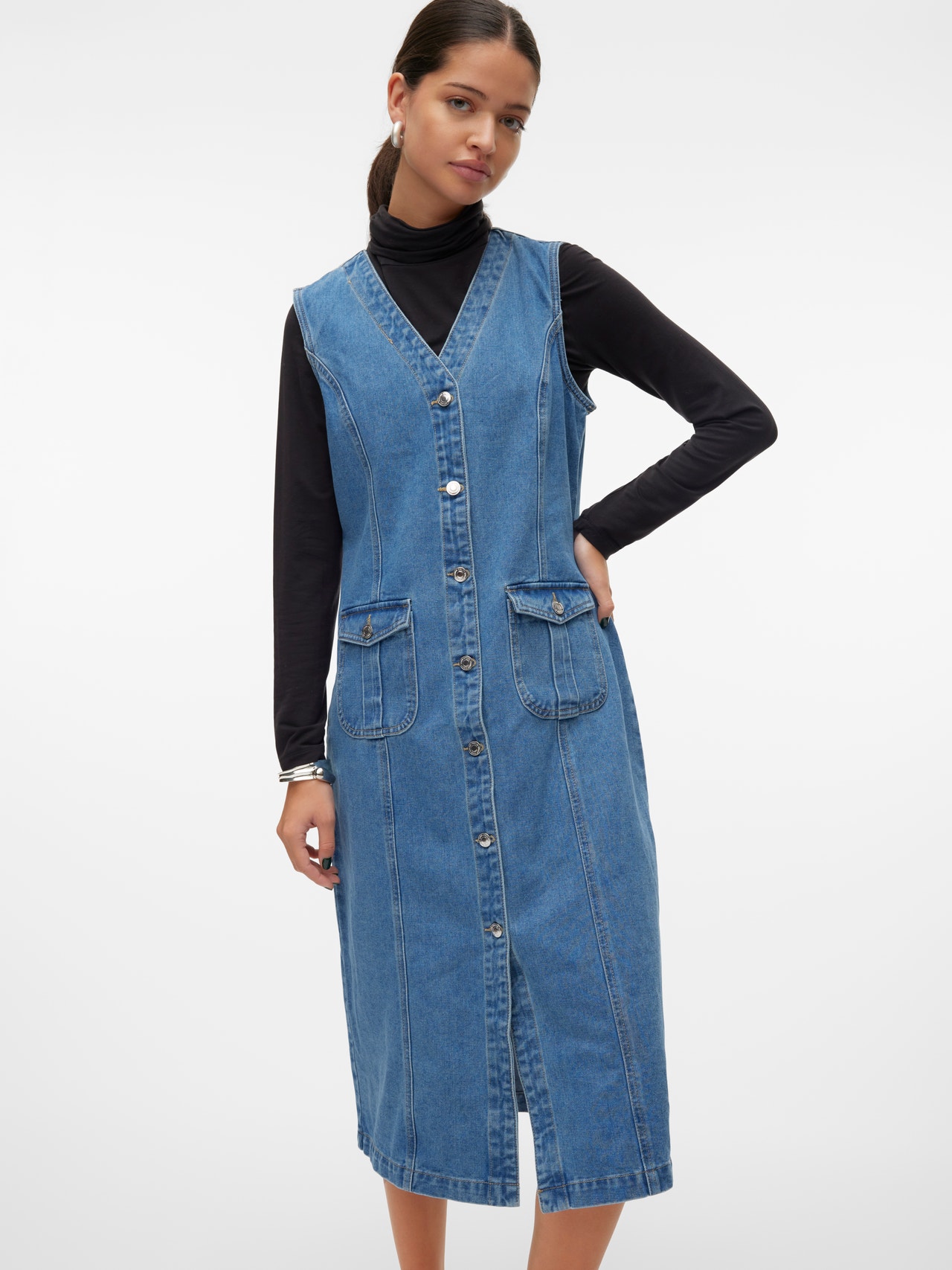 Vero Moda VMEDEN Tailored Waistcoat -Medium Blue Denim - 10305547
