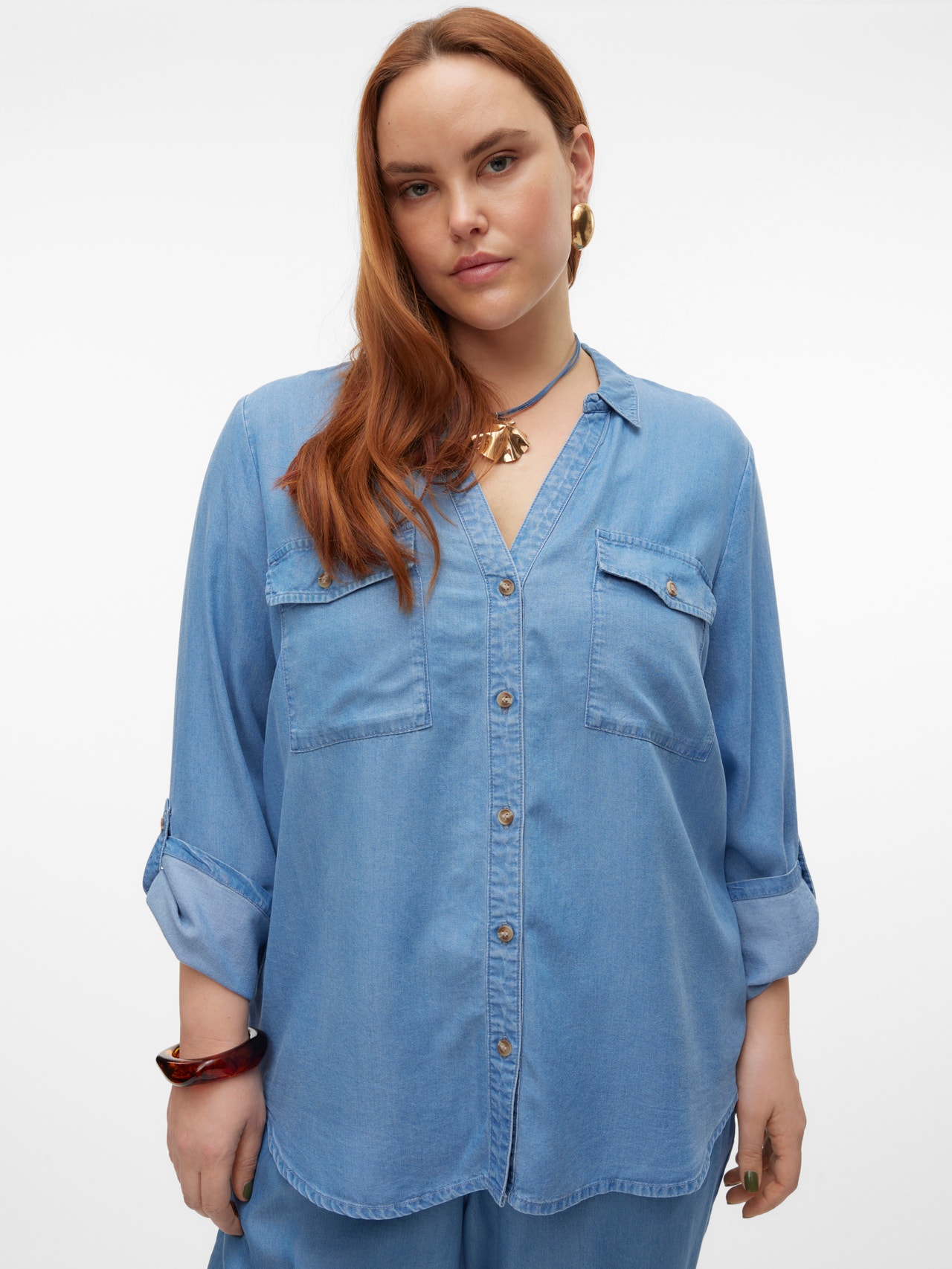 Vero Moda VMCBREE Skjorta -Medium Blue Denim - 10305624