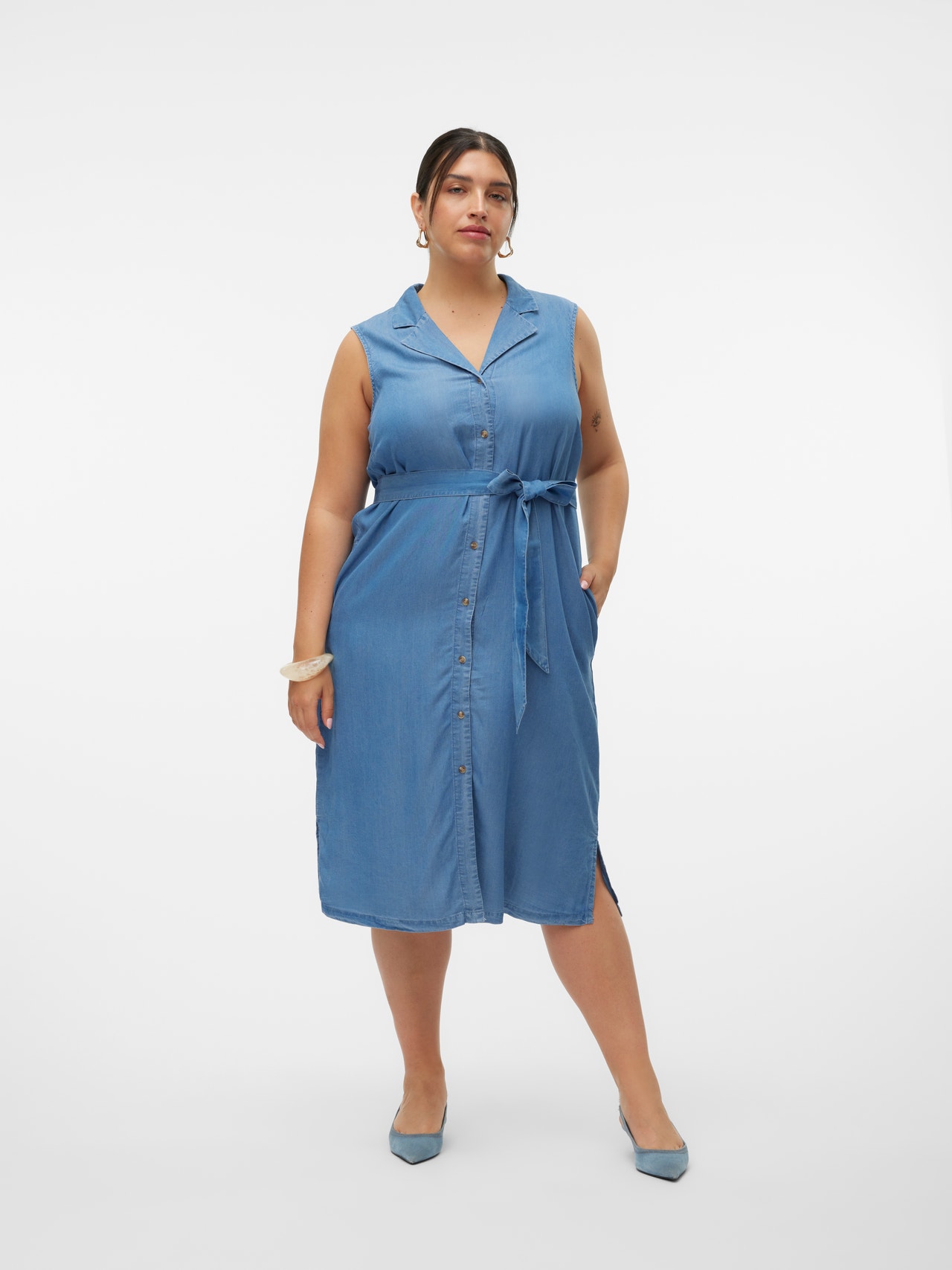 Vero Moda VMCBREE Midi dress -Medium Blue Denim - 10305628