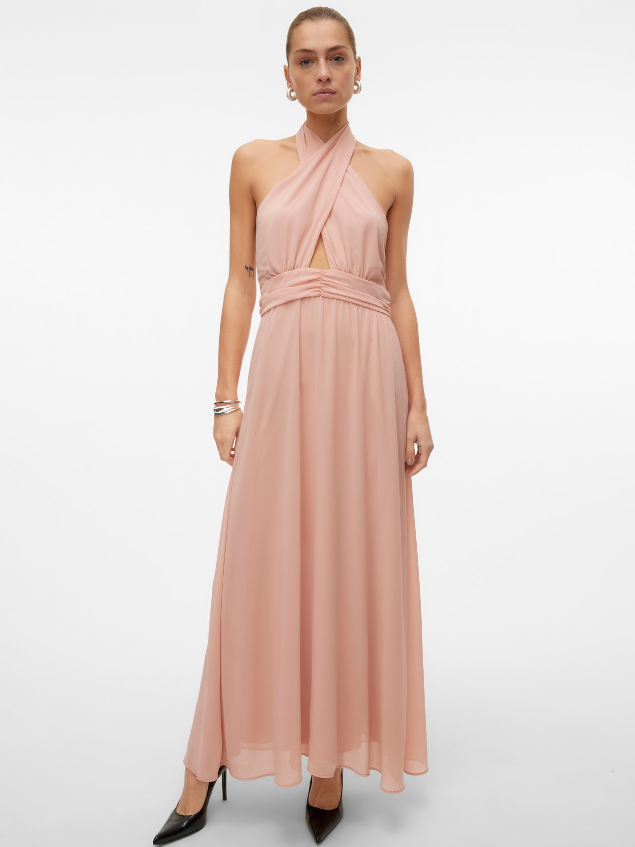 Vero Moda VMBLUEBELLE Lång klänning -Misty Rose - 10305678
