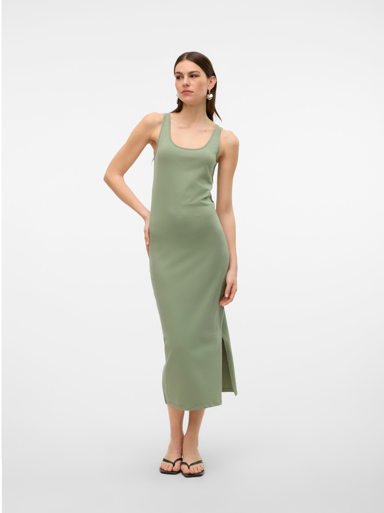 Vero Moda VMMAXI Lang kjole -Hedge Green - 10305781