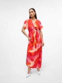 Vero Moda VMJADE Robe longue -Tangerine Tango - 10305788