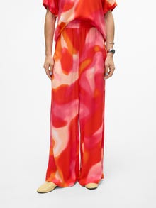 Vero Moda VMJADE Mid waist Trousers -Tangerine Tango - 10305790
