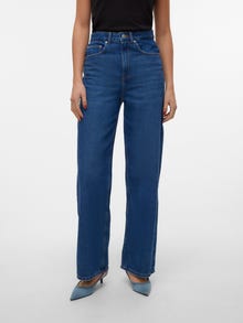 Vero Moda VMREBECCA Szeroki krój Jeans -Dark Blue Denim - 10305863