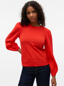 Vero Moda VMFLOWER Top -Fiery Red - 10305907